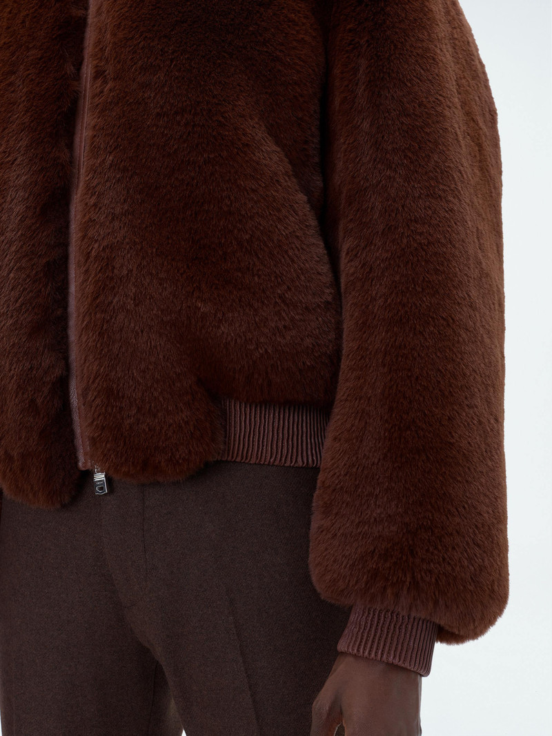 CROPPED FAUX FUR ZIP BLOUSON 6