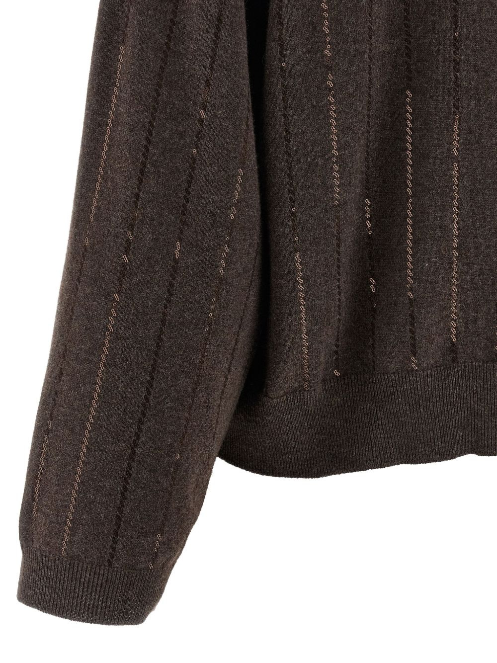 sequin-striped cashmere sweater - 3