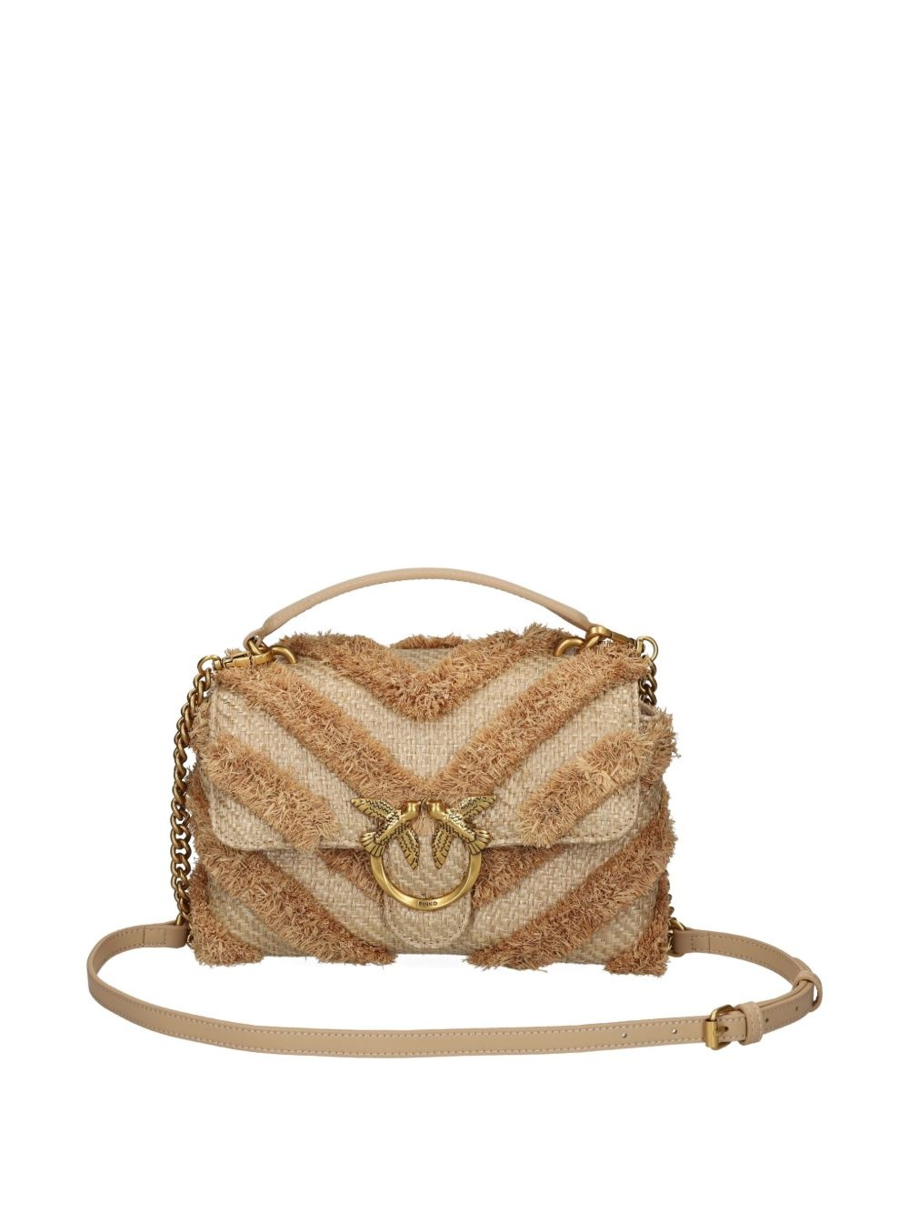 fringed-chevron shoulder bag - 4