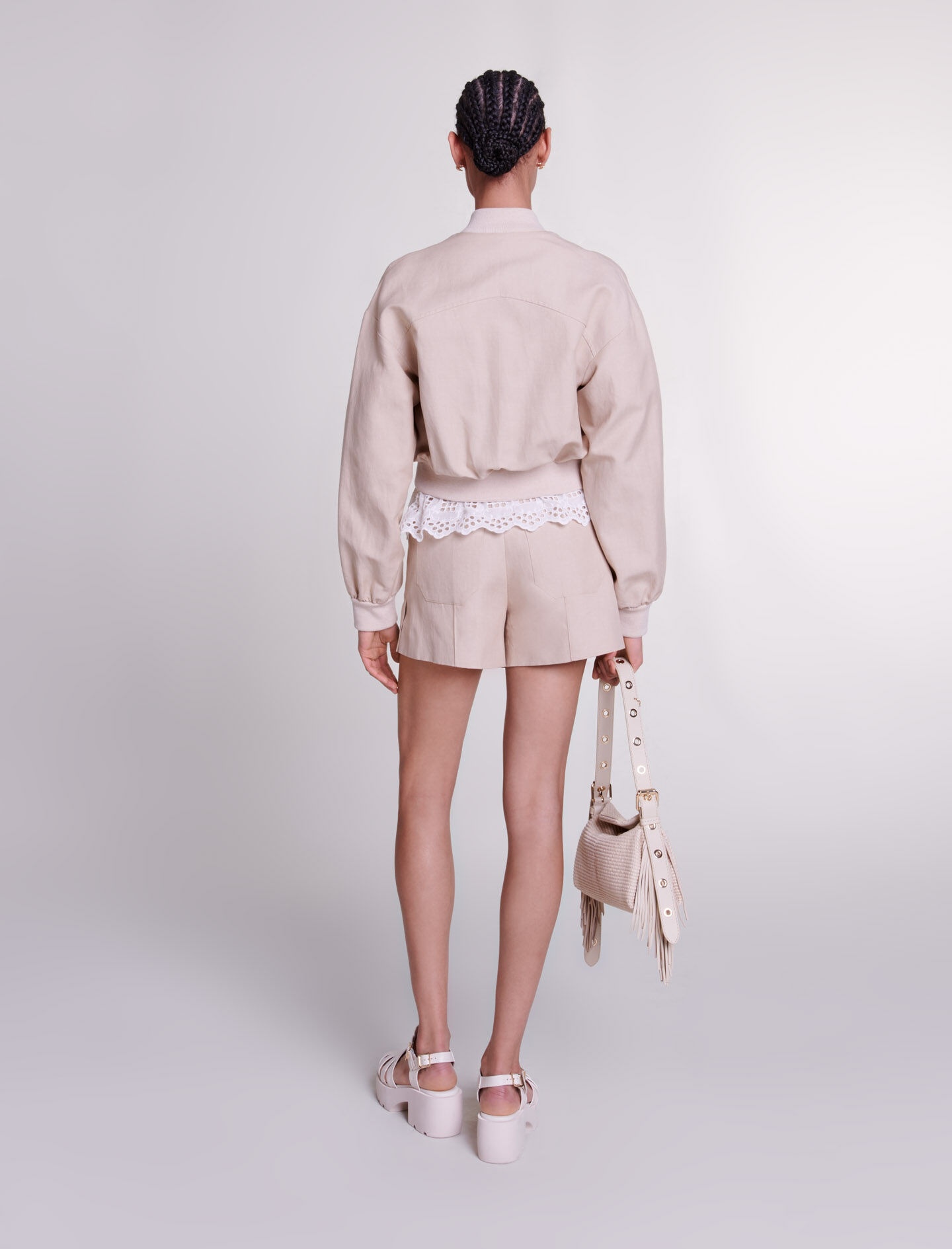 Cropped linen jacket - 5