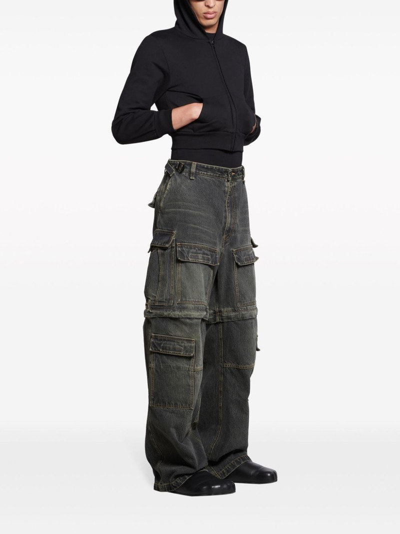 BALENCIAGA wide-leg cotton cargo jeans outlook
