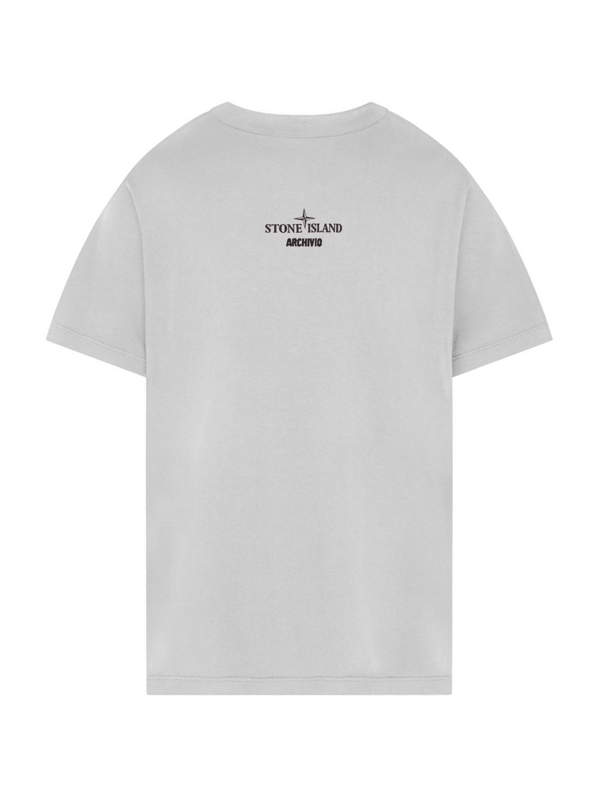★人気★【STONE 】★2NS91 'ARCHIVIO' PRINT Tシャ.ツ★ Stone Island Archivio 2NS91 Slim Fit T-shirt White Men's