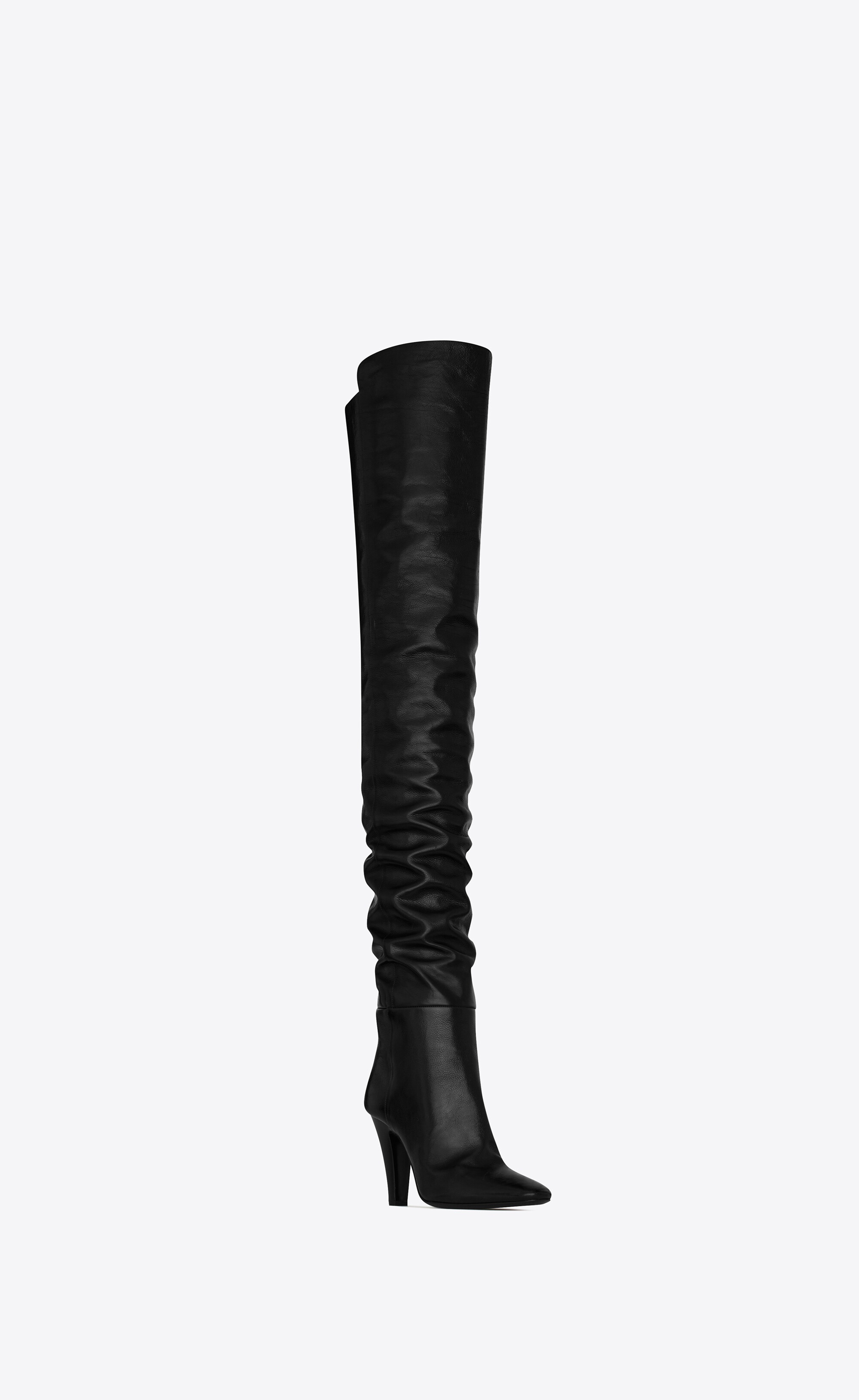 betty over-the-knee boots in shiny grained leather - 7