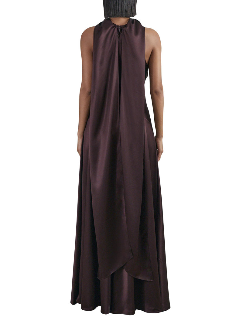 Women's Fae Satin Capeback Dress - Burgundy 3
