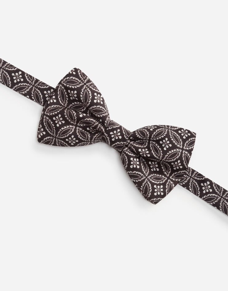 Silk bow tie with tie print - 2