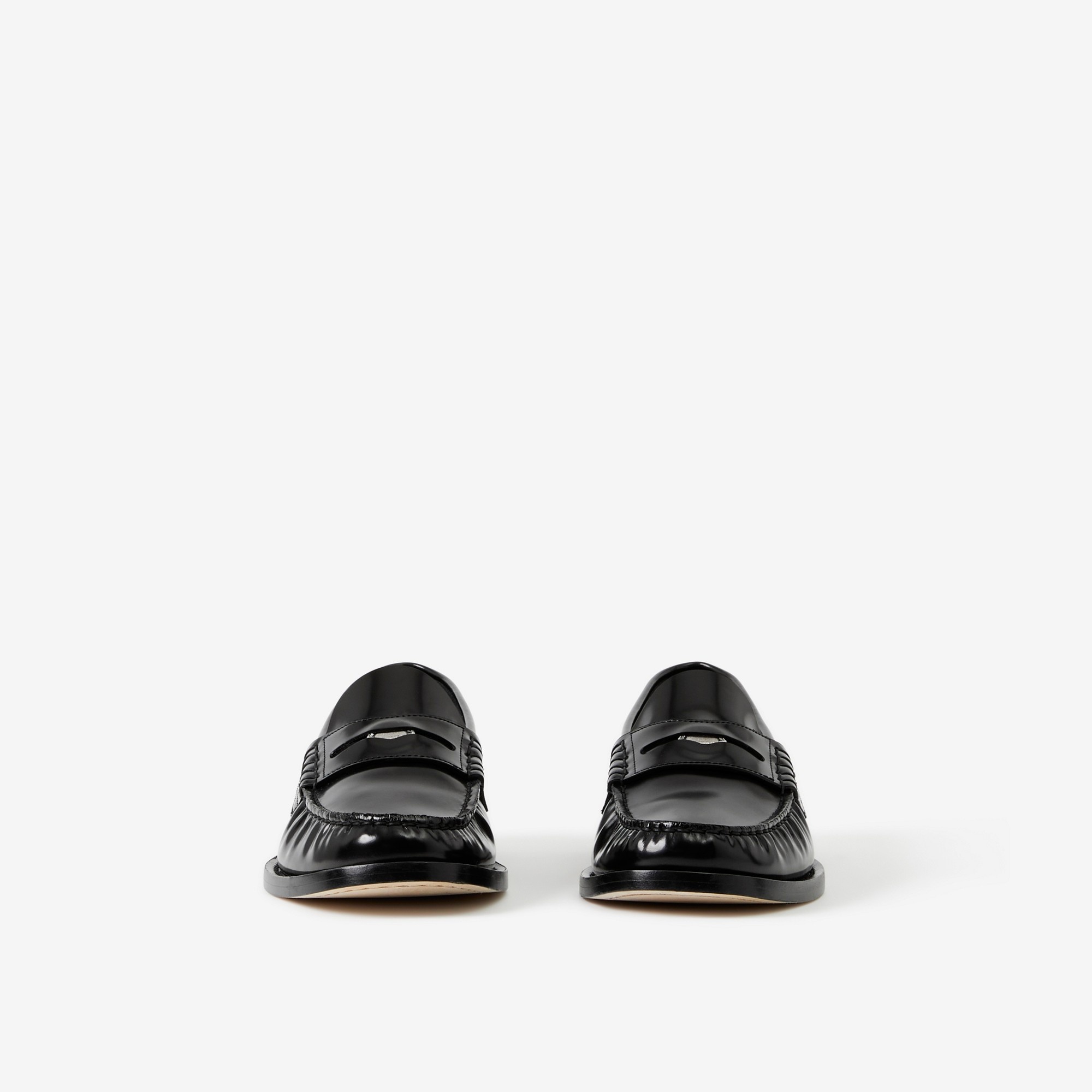 Coin Detail Leather Penny Loafers - 2