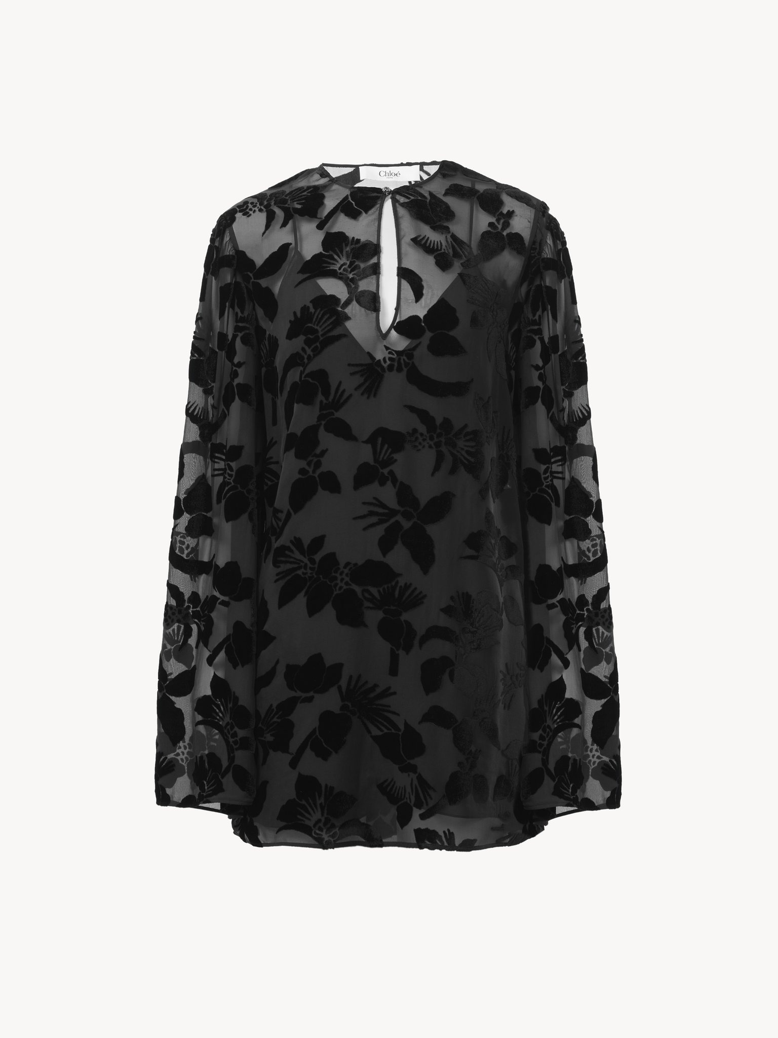 PUFF-SLEEVE MINI DRESS IN VELVET - 2