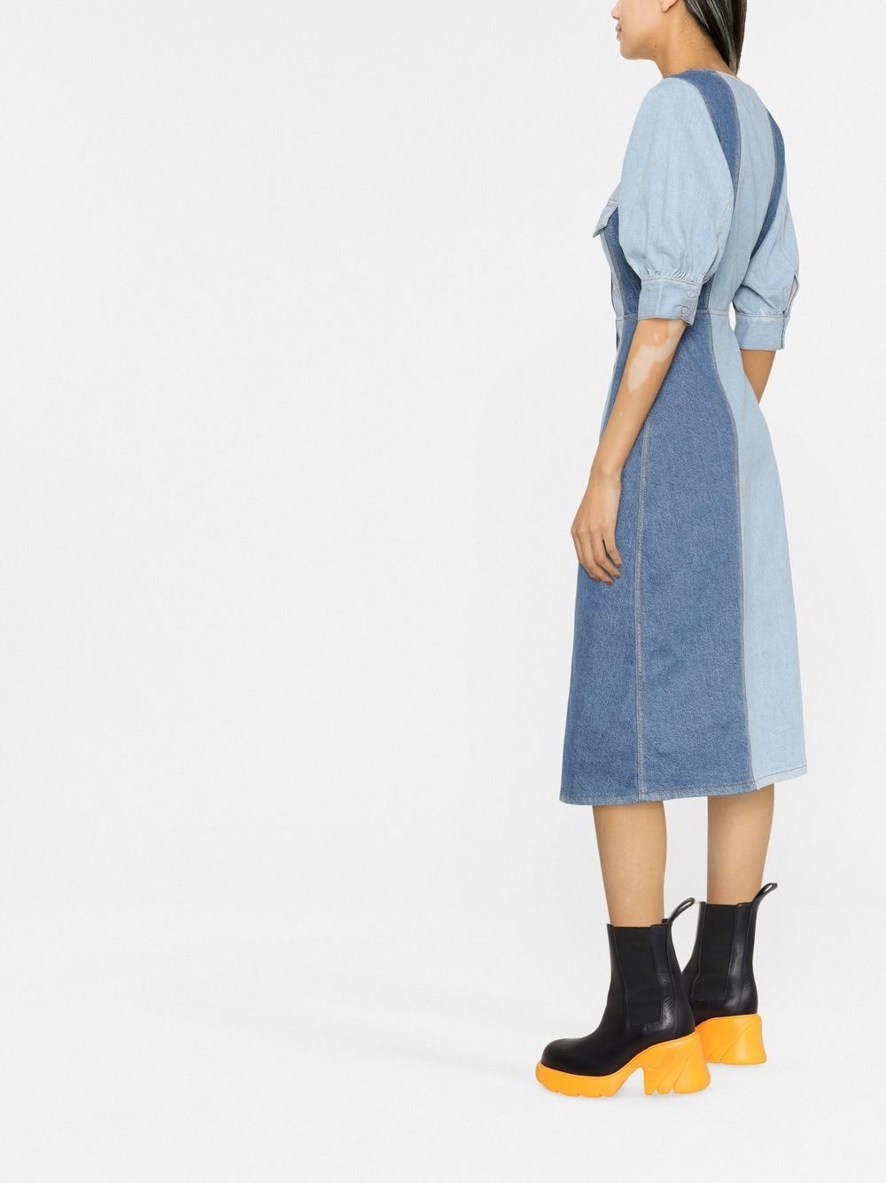 panelled midi organic cotton dress - 3