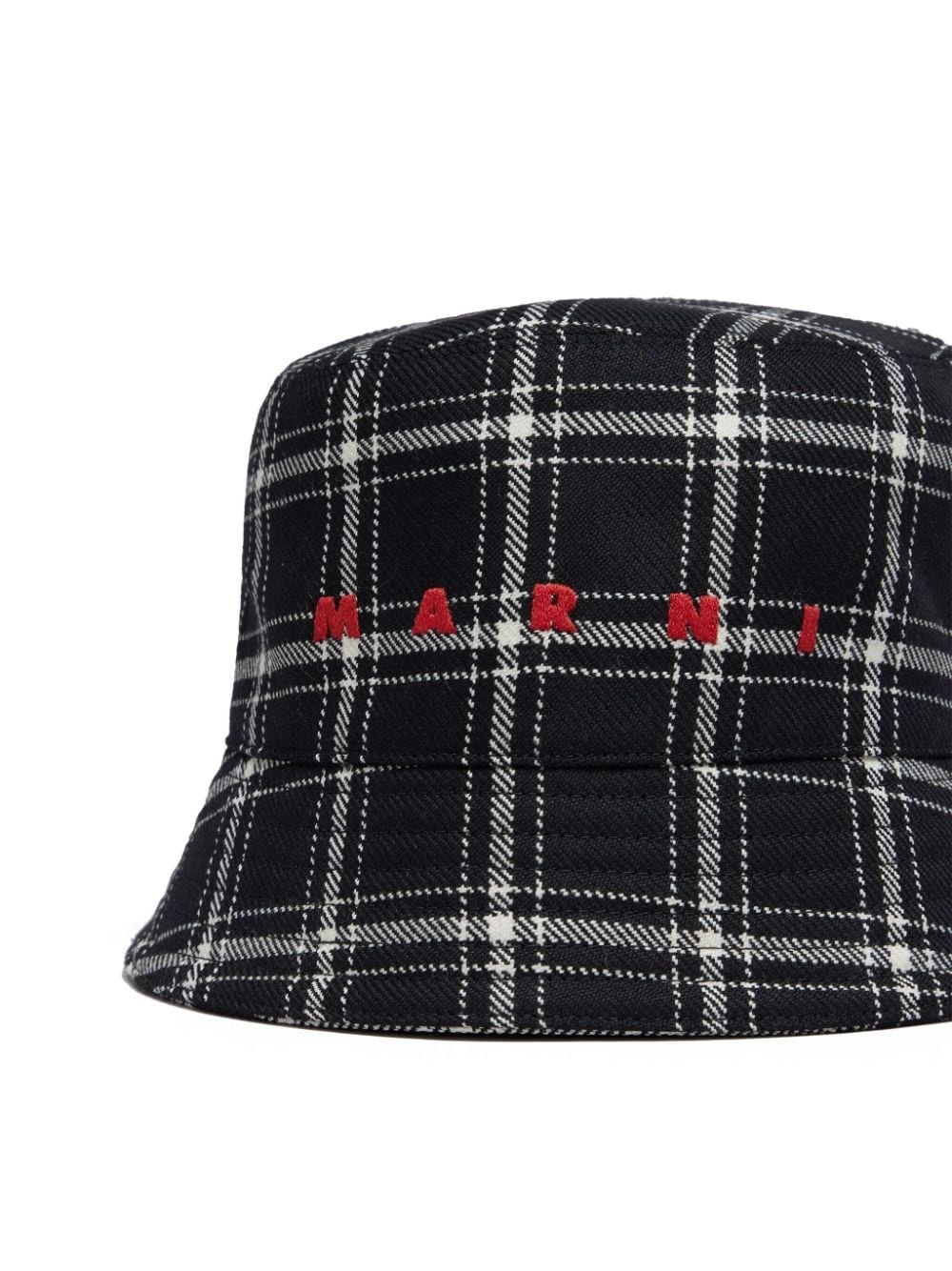 logo-embroidered checked bucket hat - 3
