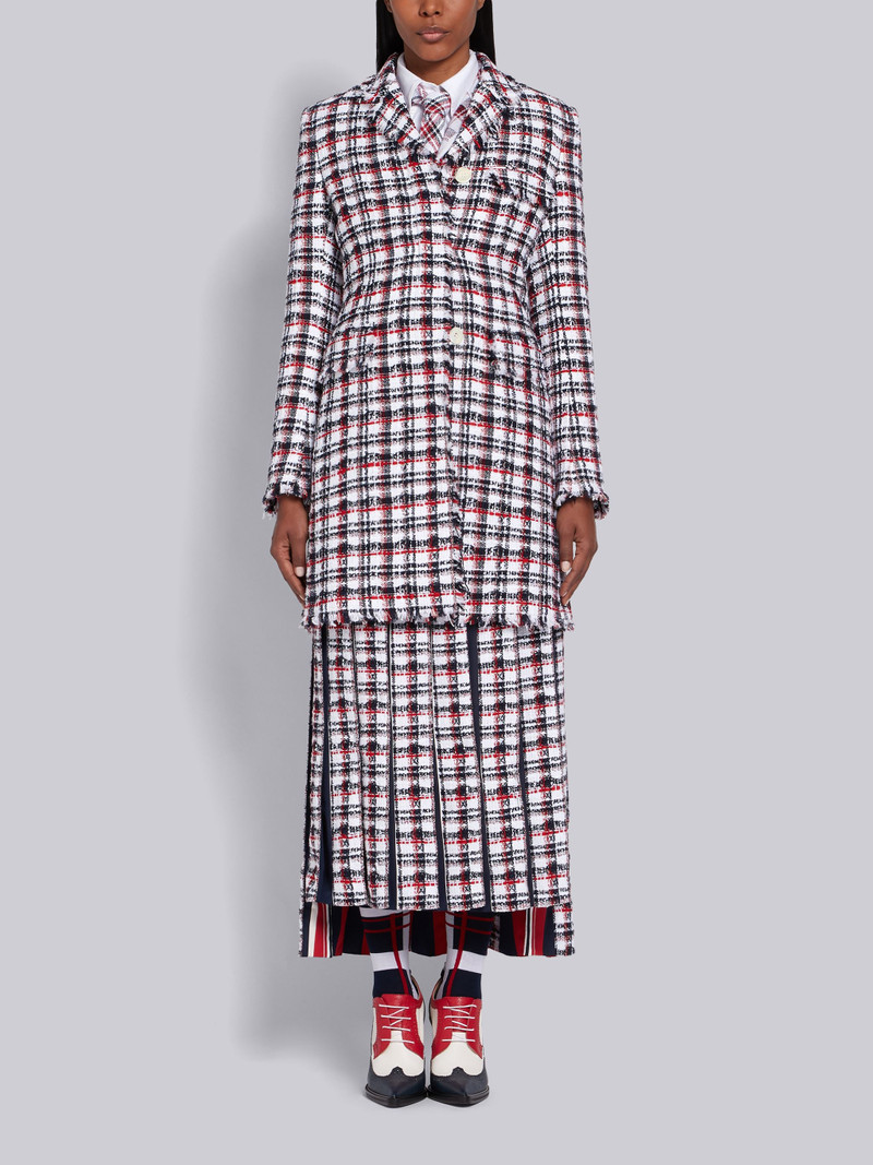 RWB Plaid Ribbon Tweed Unconstructed Chesterfield Overcoat 1