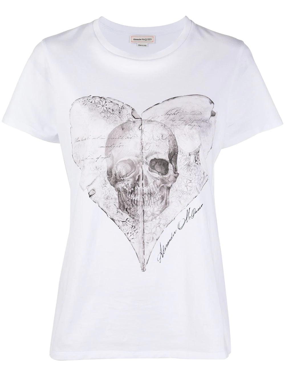 heart skull print T-shirt - 1