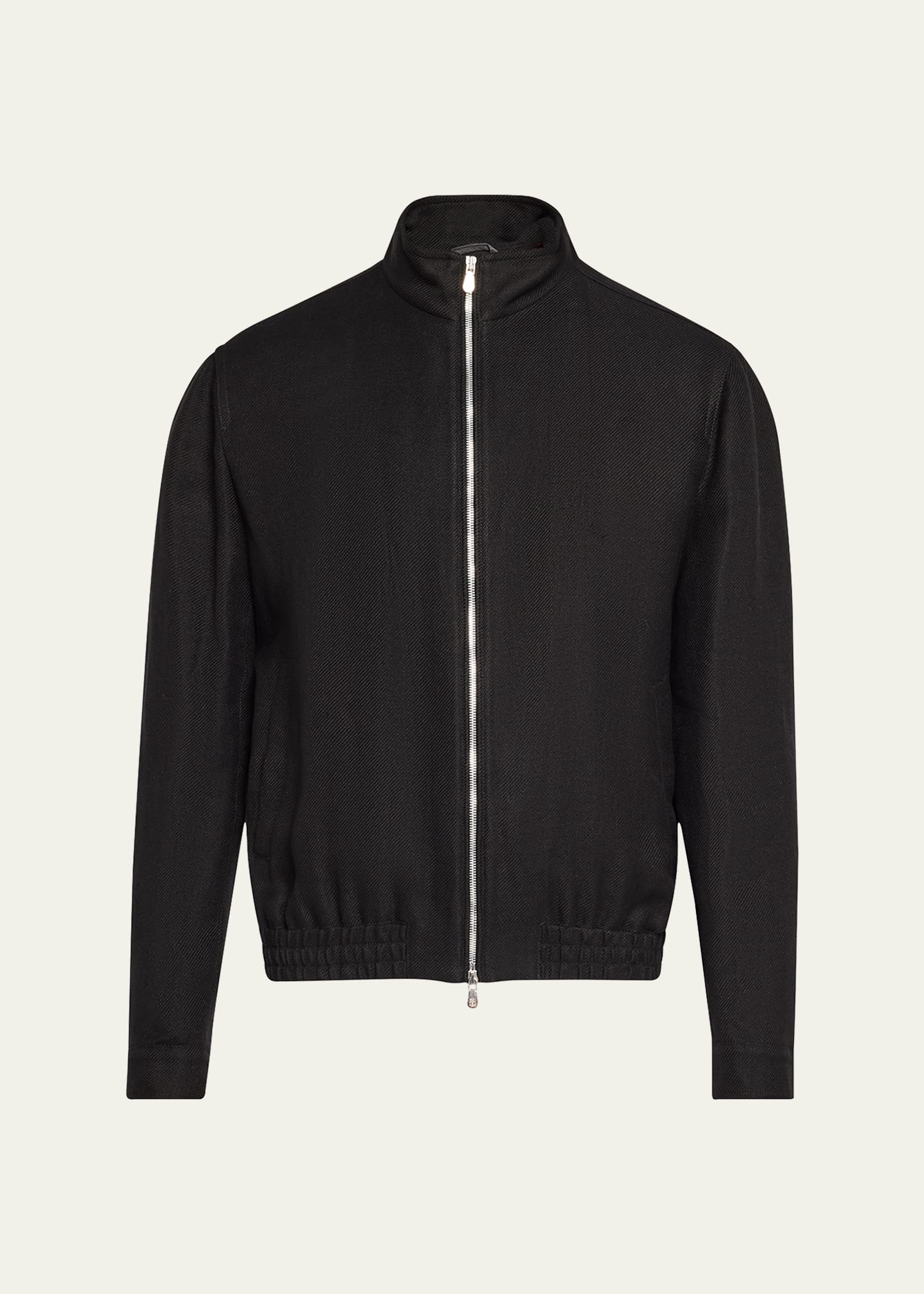 Men's Linen, Wool and Silk Full-Zip Blouson Jacket - 1