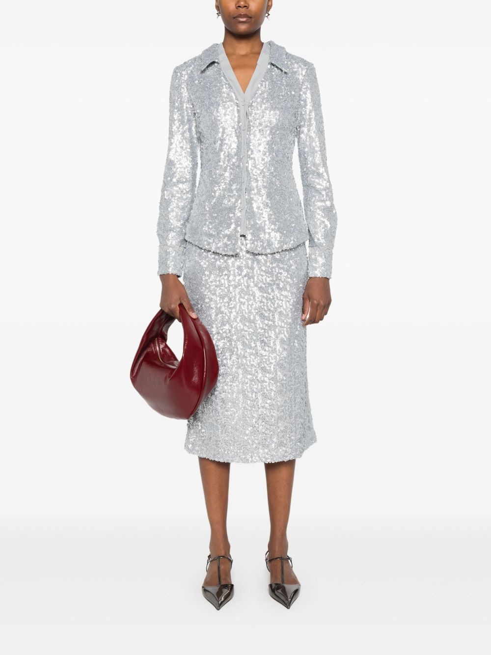 sequin embellished midi skirt - 2