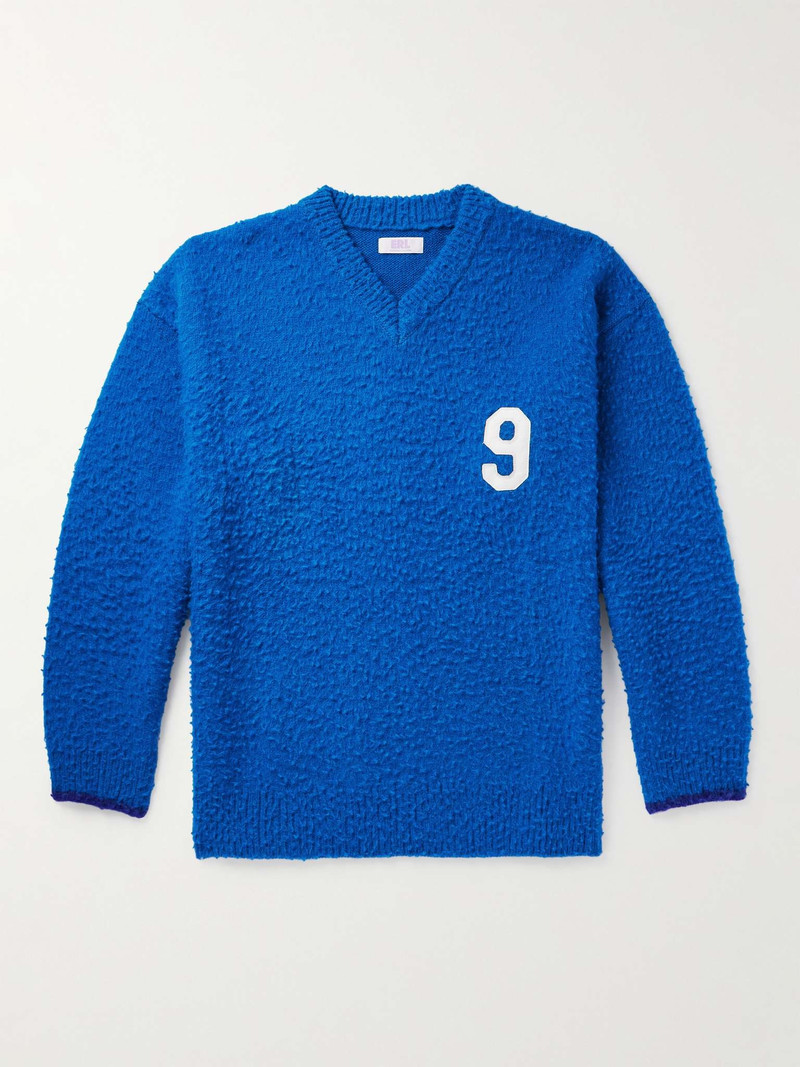 Appliquéd Brushed Knitted Sweater 1