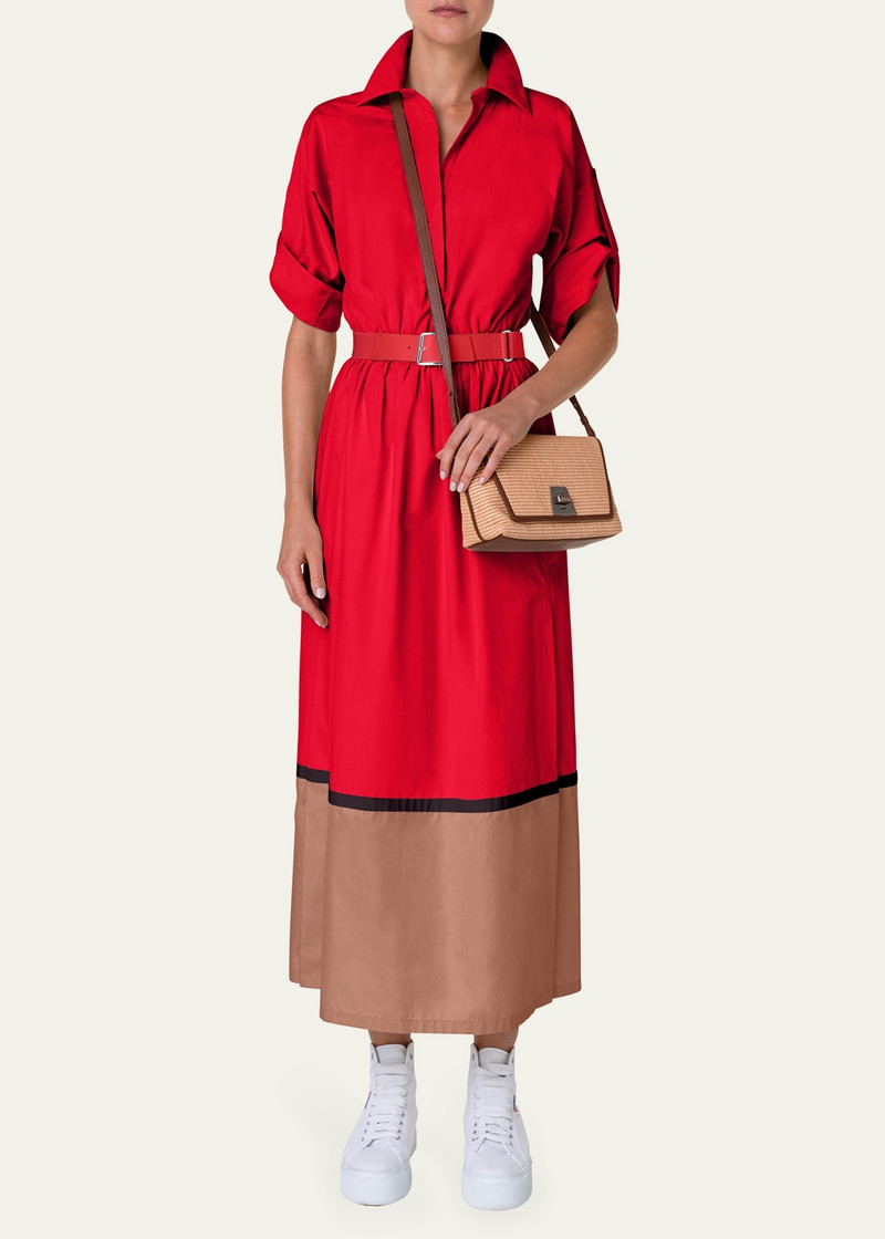 AKRIS Anouk Small Day Raffia Shoulder Bag outlook