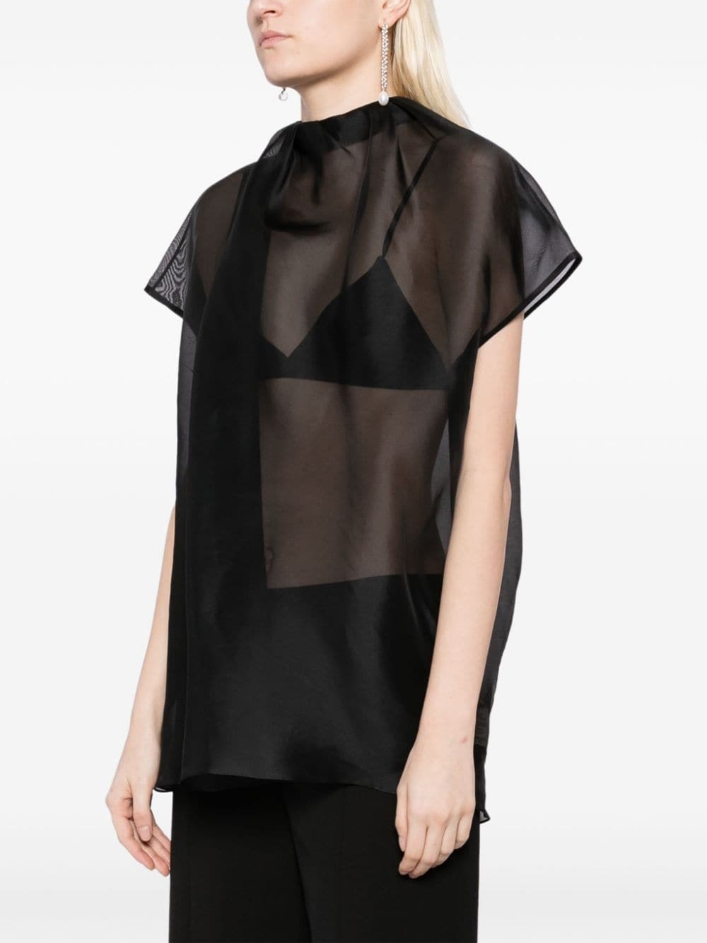 sheer silk blouse - 3