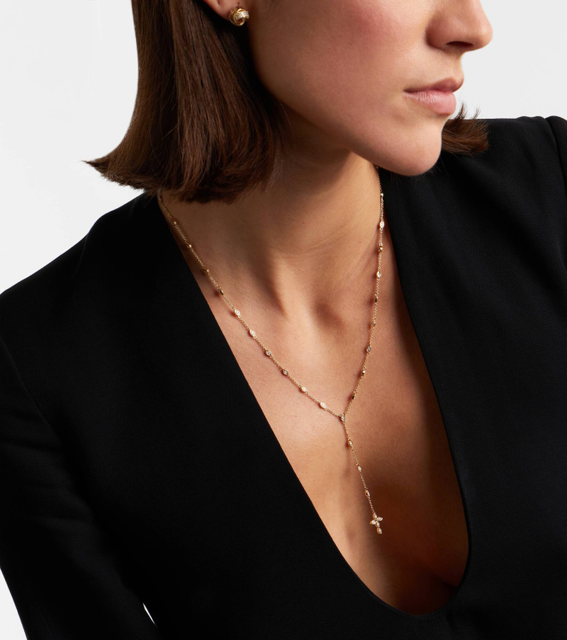 Cross 14kt gold pendant necklace with diamonds 3