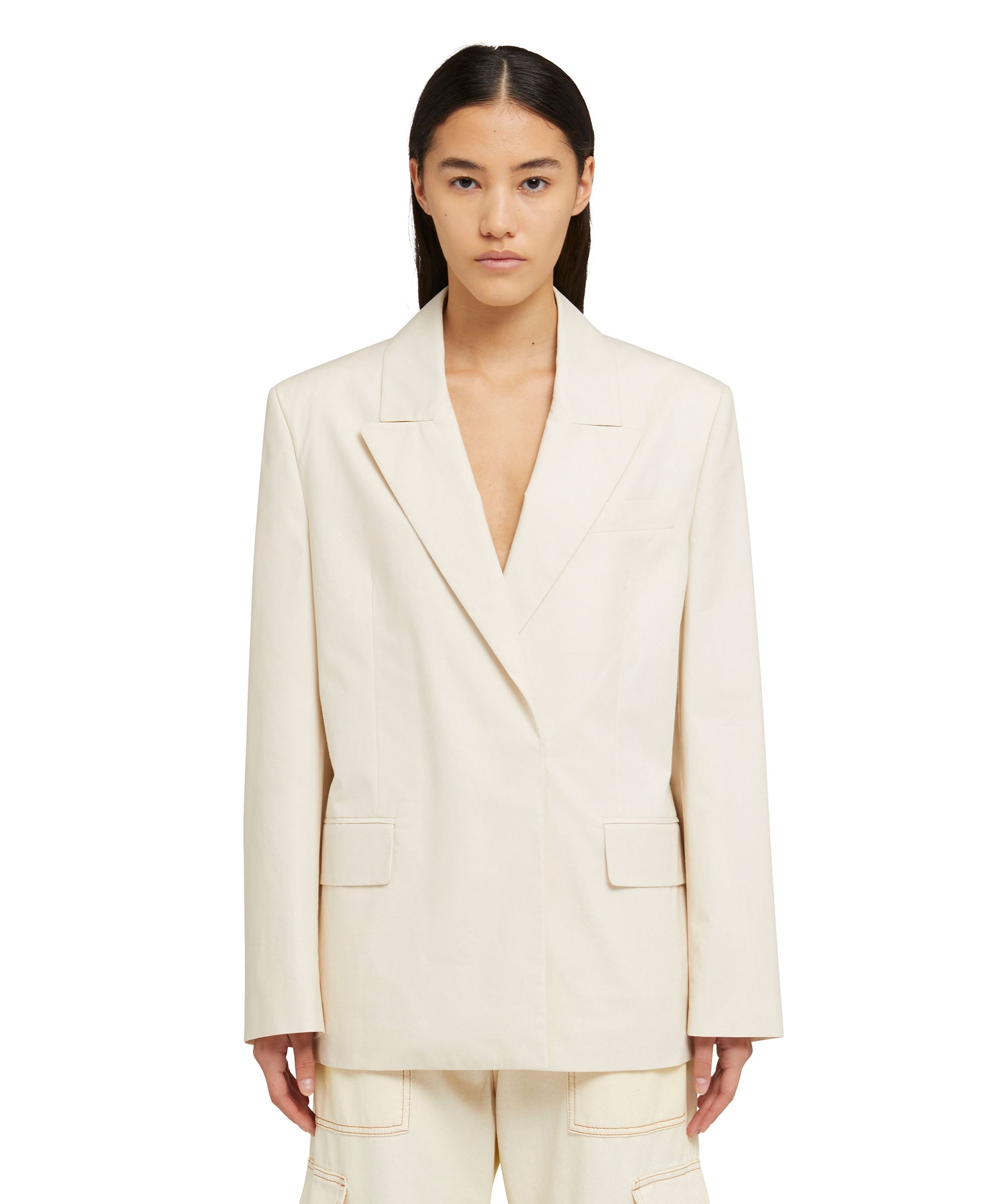 Poplin cotton single-breasted jacket - 2