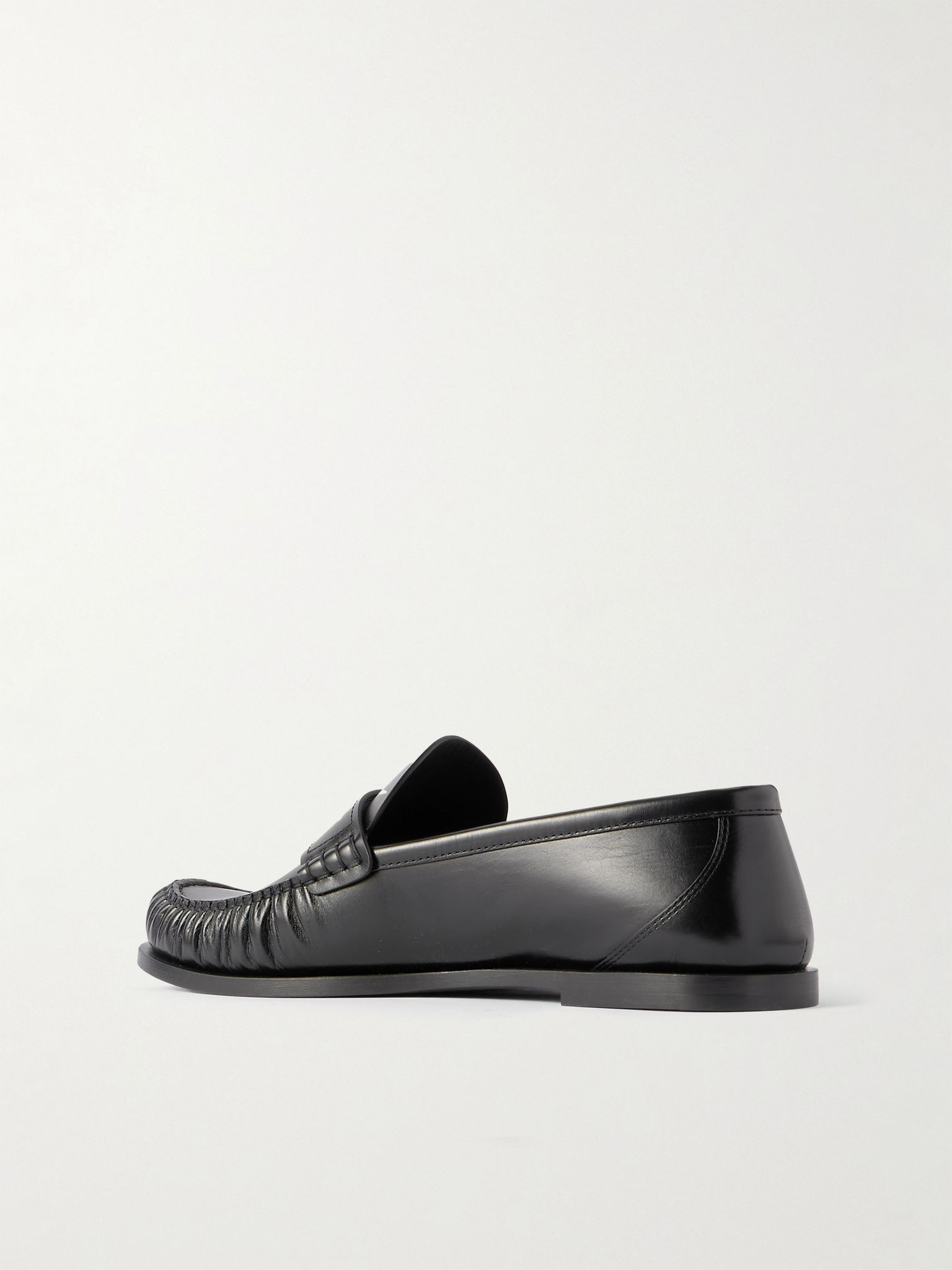 Laurent Logo-Embellished Leather Penny Loafers Black - 4