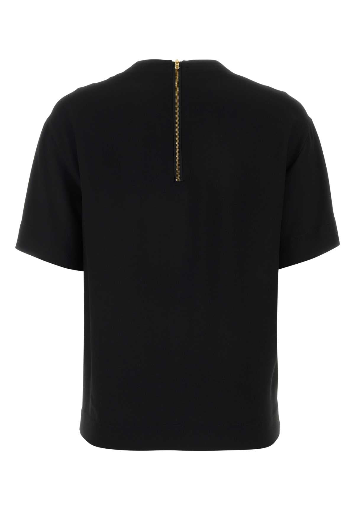 Moschino Women Black Crepe T-Shirt - 2