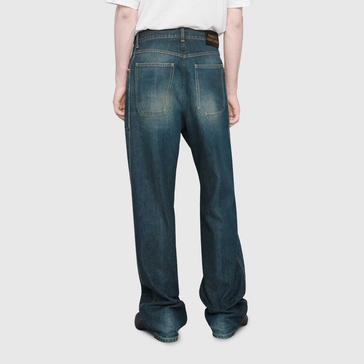 Eco washed organic denim cargo pant - 5