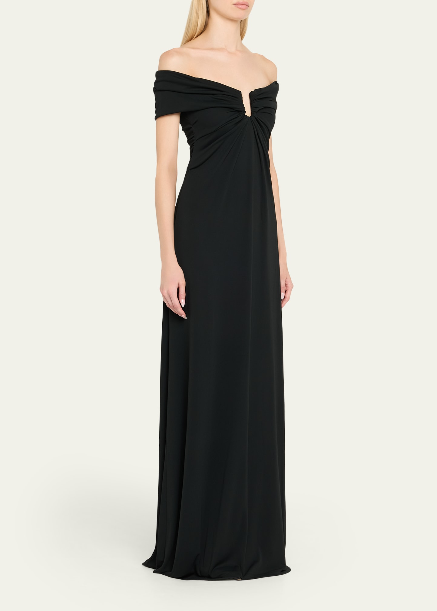 Off-The-Shoulder Ruched Gown - 4