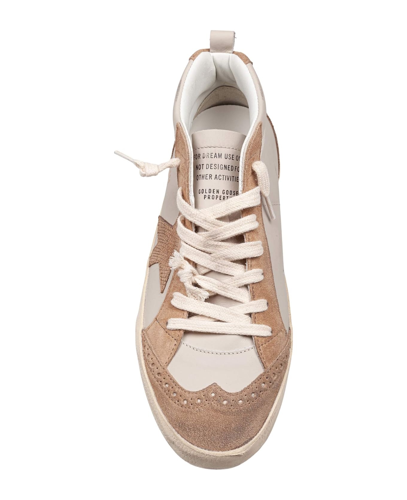 Golden Goose Mid Star Sneakers In Leather And Suede Color Grey/light Brown - 3