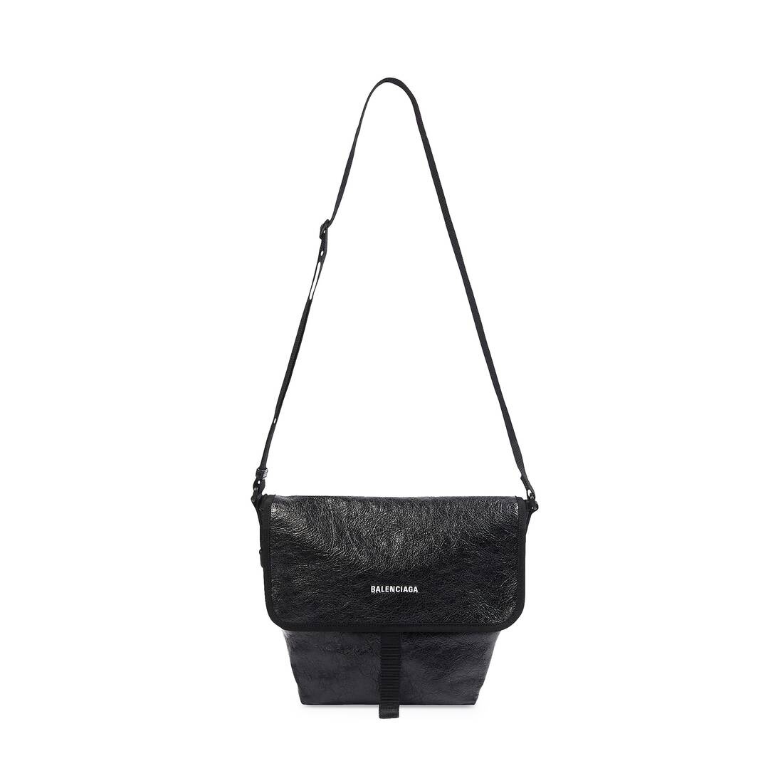 ショルダーバッグ BALENCIAGA Men Messenger Bags 8019762AA5S1000 Black BALENCIAGA Men's Explorer Small Messenger Bag in Black