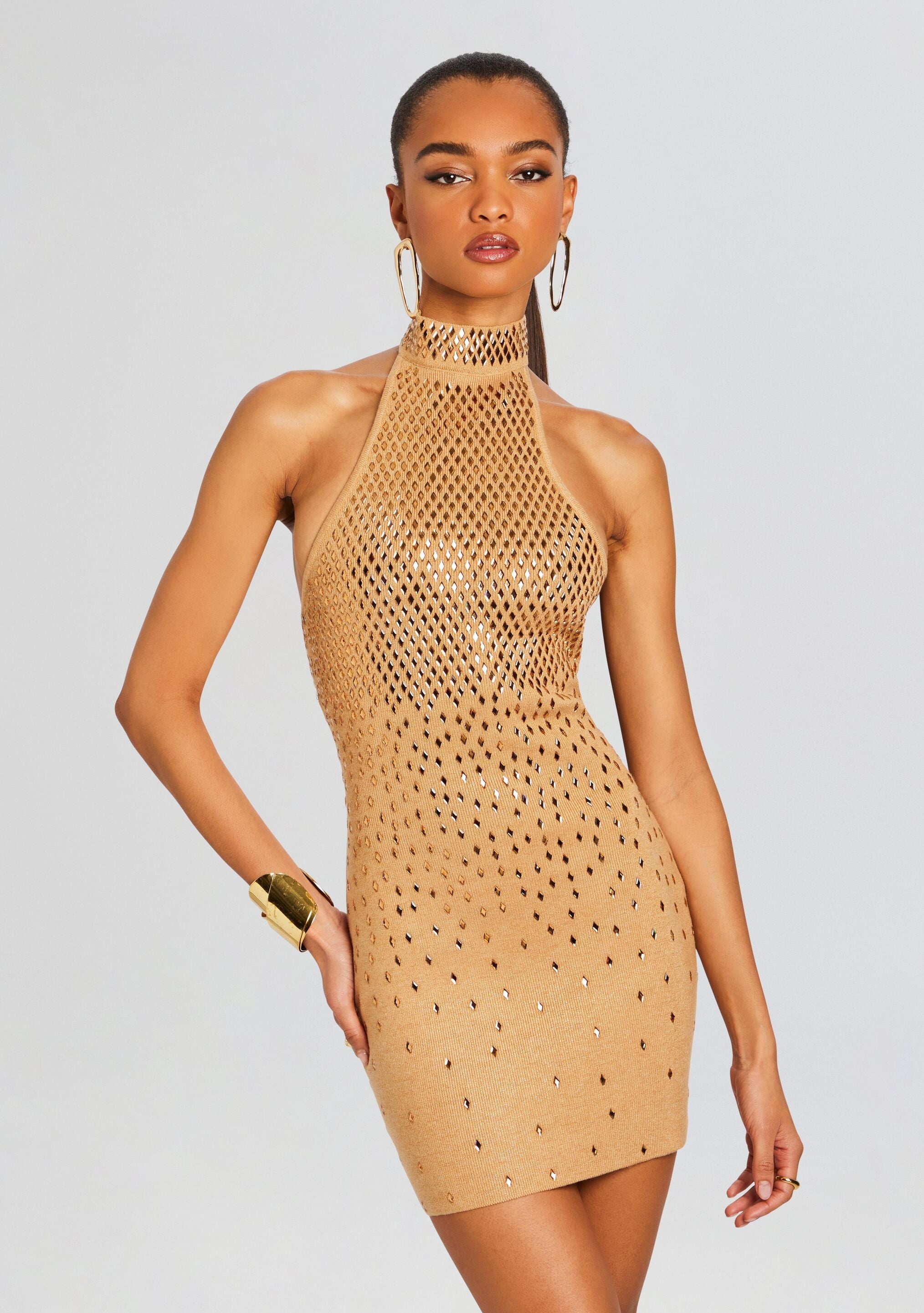 BINDI EMBELLISHED KNIT DRESS - 5