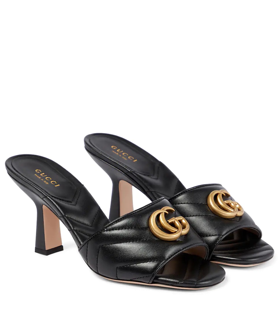Double G leather sandals - 1