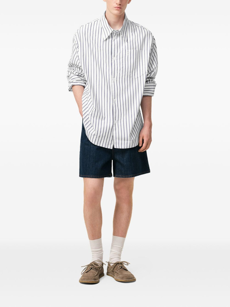 AMI Paris Ami De Coeur striped chest-pocket shirt outlook