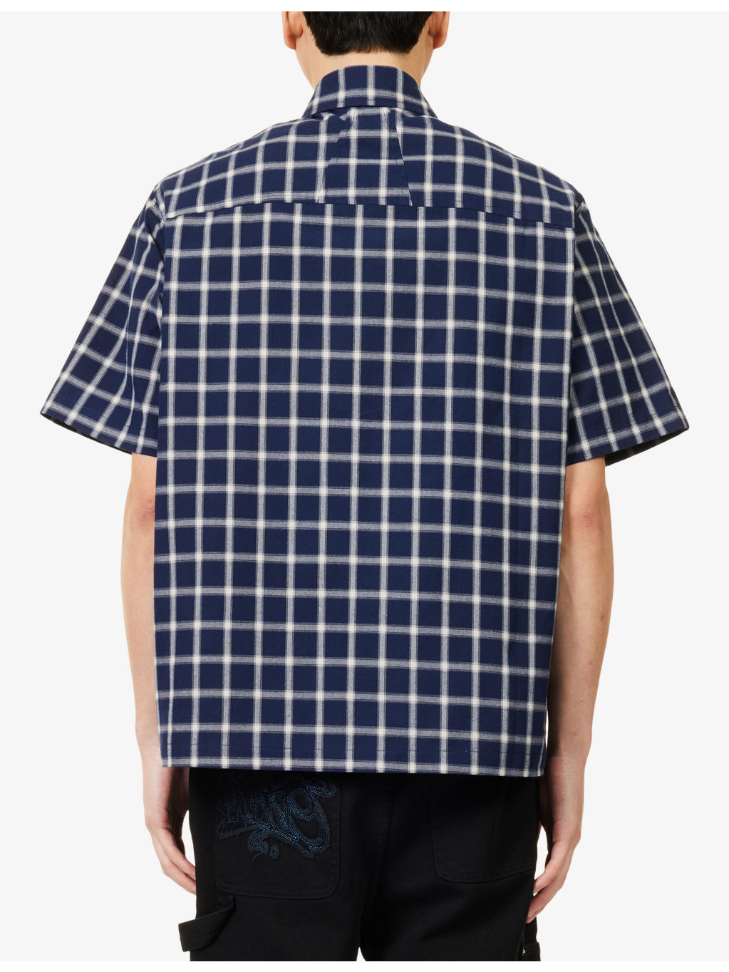 Check-Print Short-Sleeves Cotton-Poplin Shirt - 4