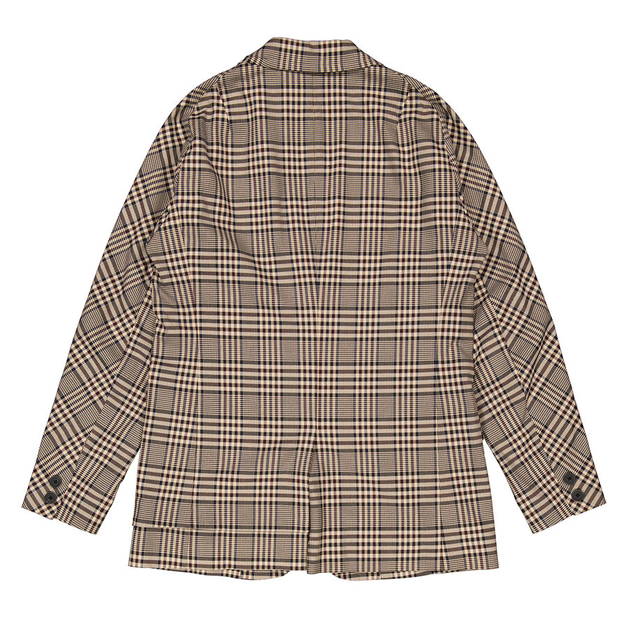 Kolor Men's Beige Gun Club Plaid Single Breasted Blazer - 7