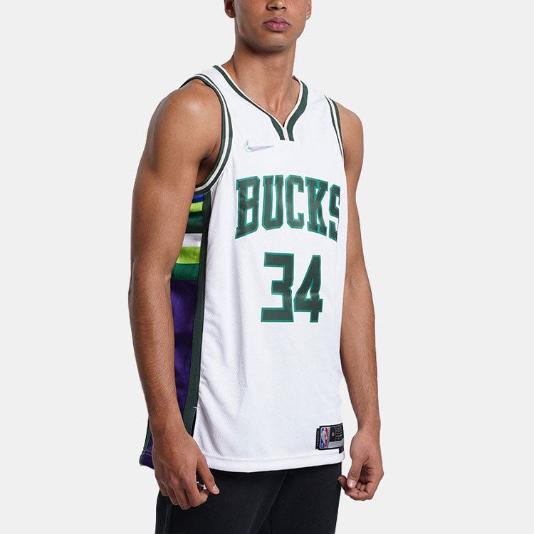 Nike Dri-FIT NBA Basketball Sports Milwaukee Bucks Giannis No.34 Vest 'White' DB4035-100 - 5