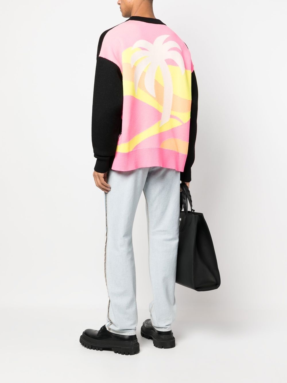 palm tree intarsia-knit wool sweater - 2