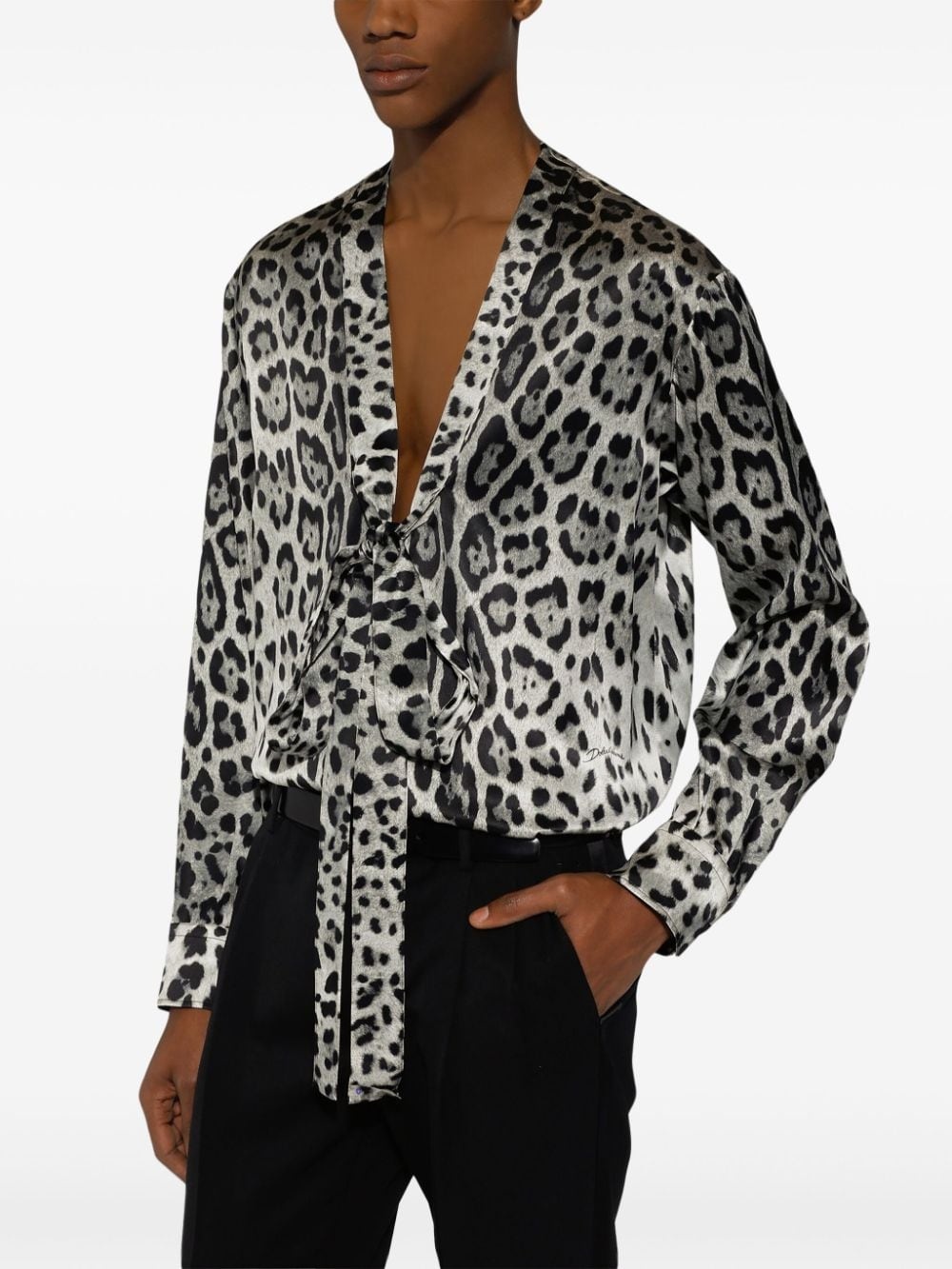 leopard-print shirt - 5