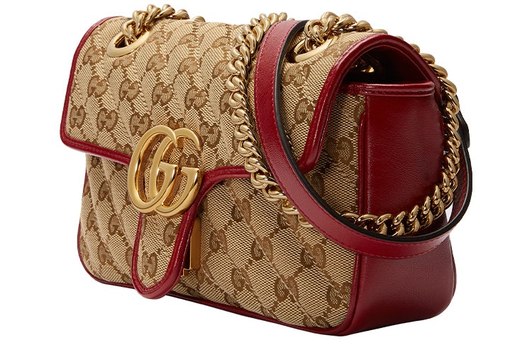 (WMNS) Gucci GG Marmont mini Brown Red color combination 446744-HVKEG-8561 - 2