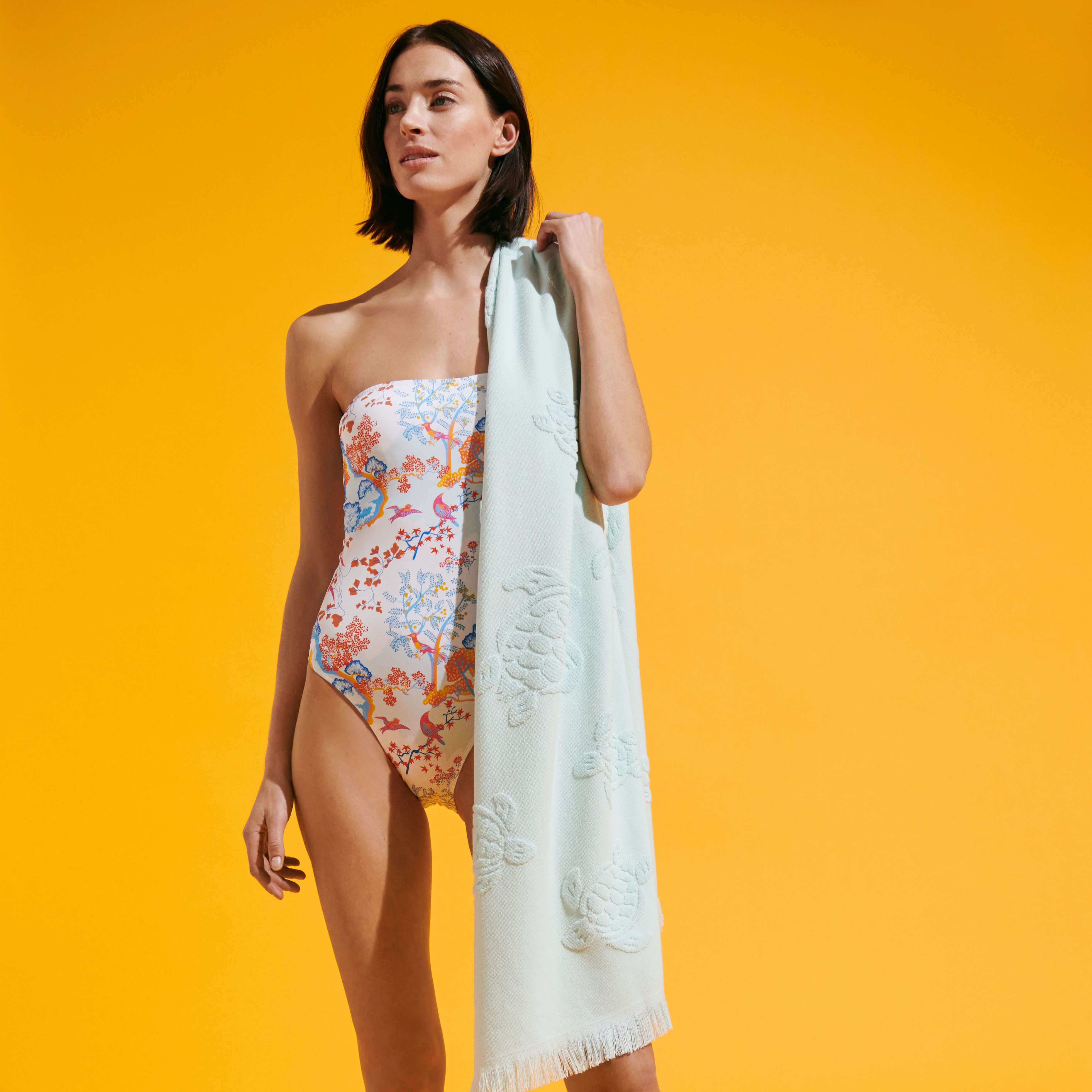 Women Bustier One-Piece Swimsuit Peaceful Trees - 5