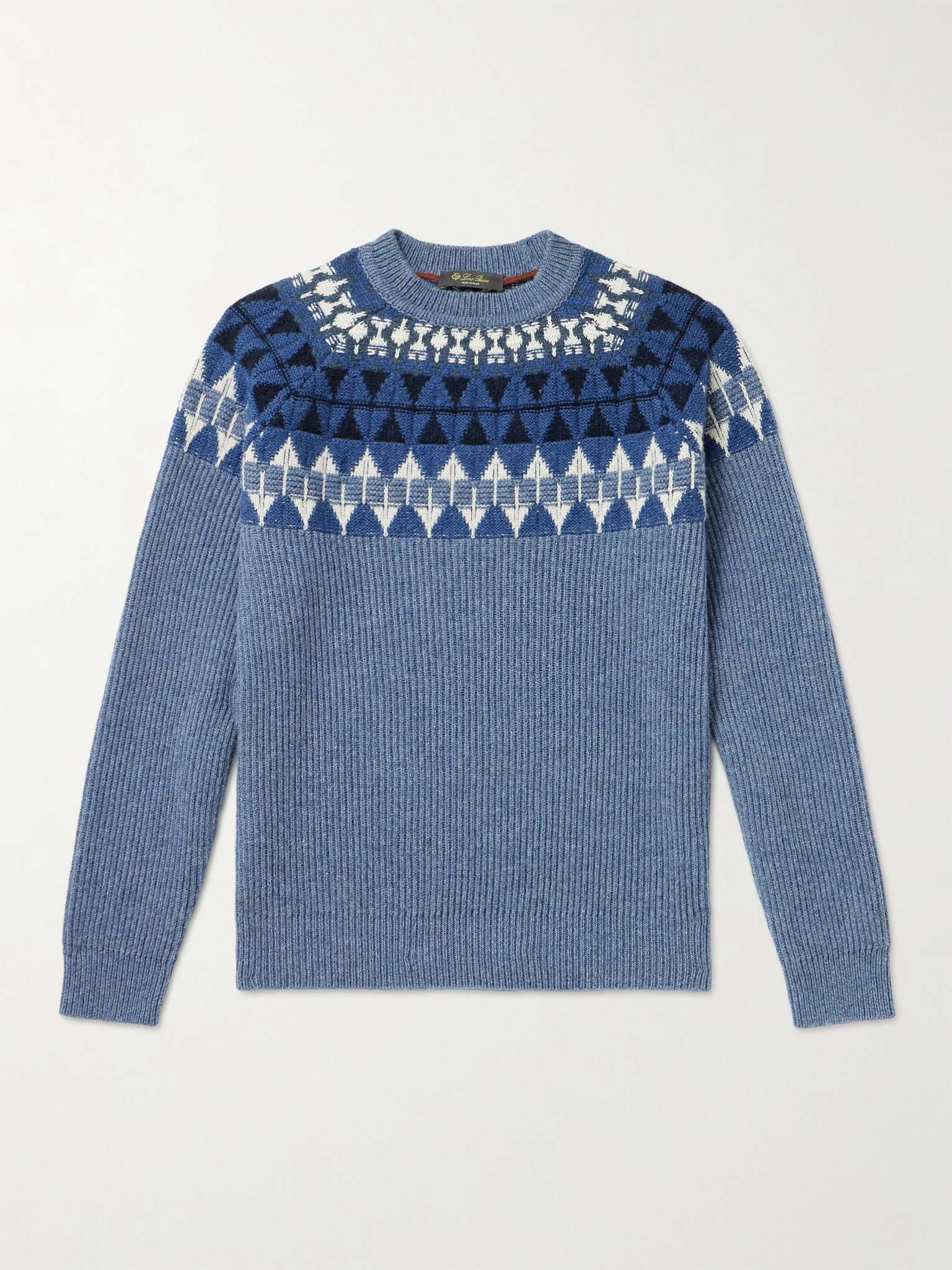 LORO PIANA Fair Isle cashmere and silk-blend sweater