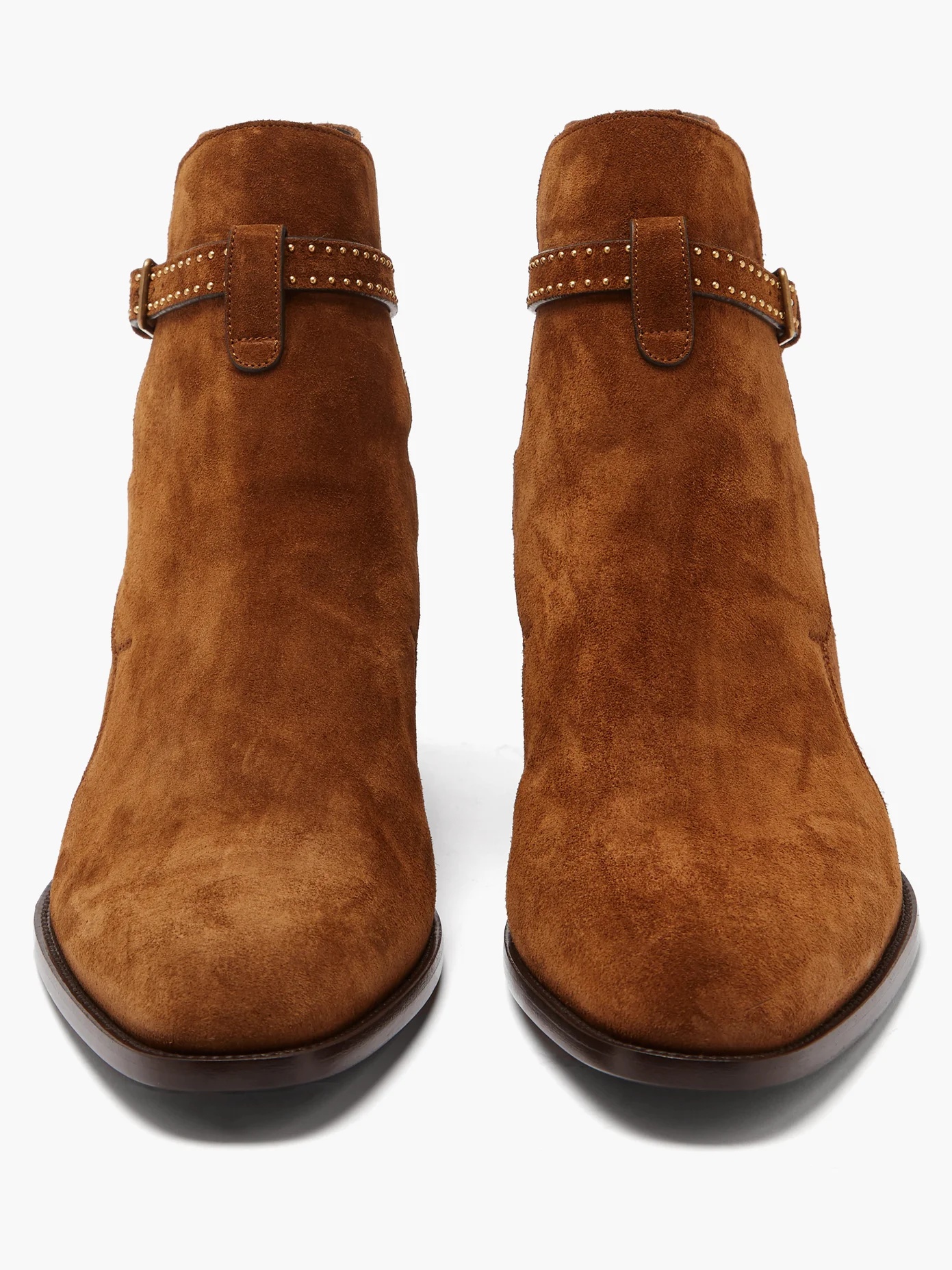 Wyatt studded point-toe suede boots - 5