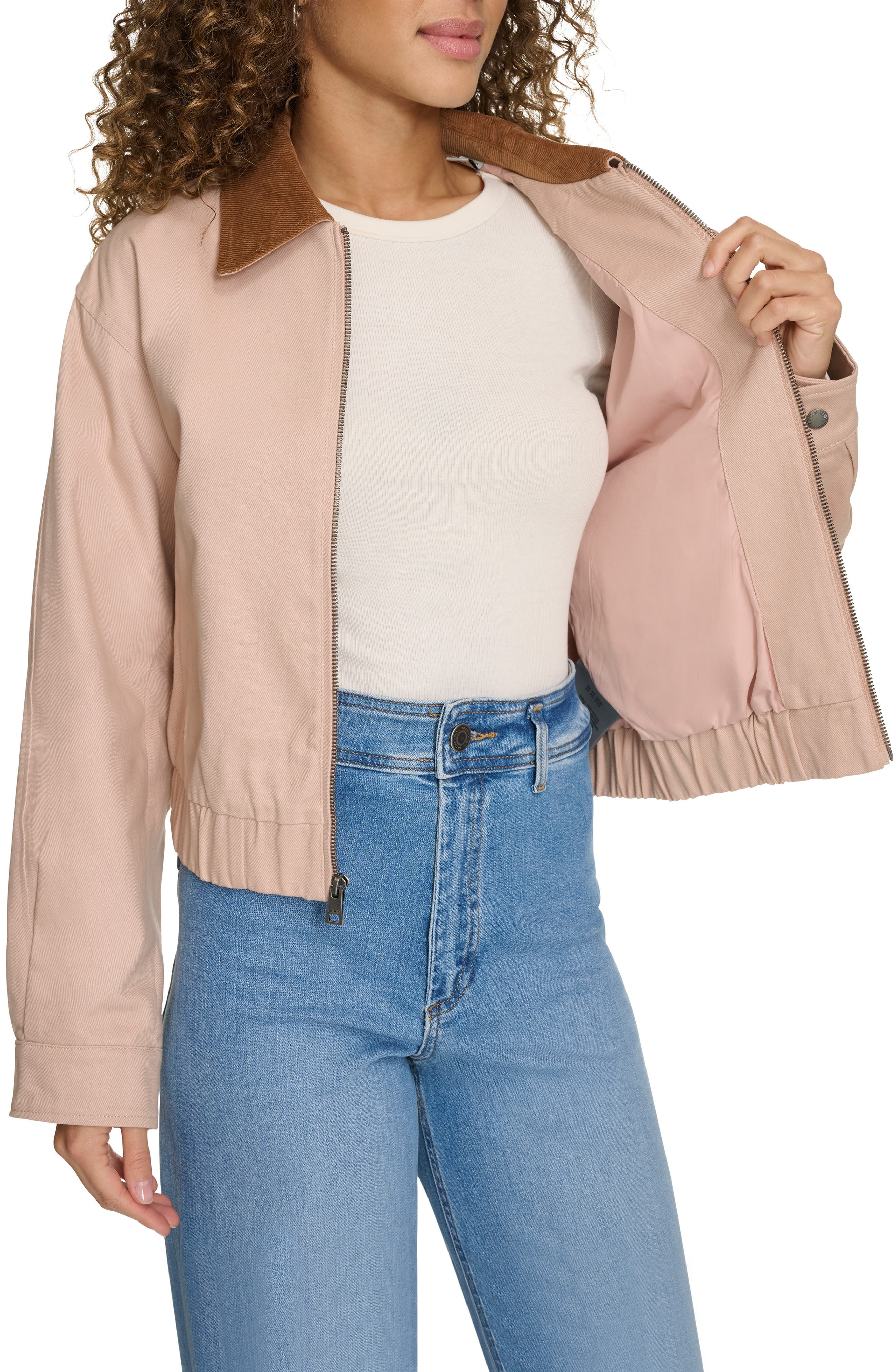 levi's Cotton Bomber Jacket in Light Pink at Nordstrom - 4
