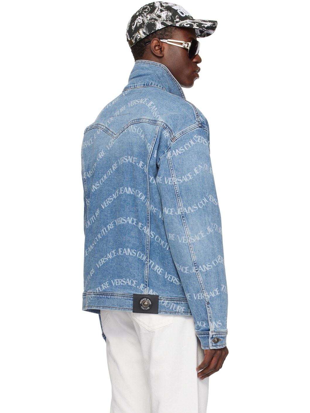 Blue Pattern Denim Jacket - 3