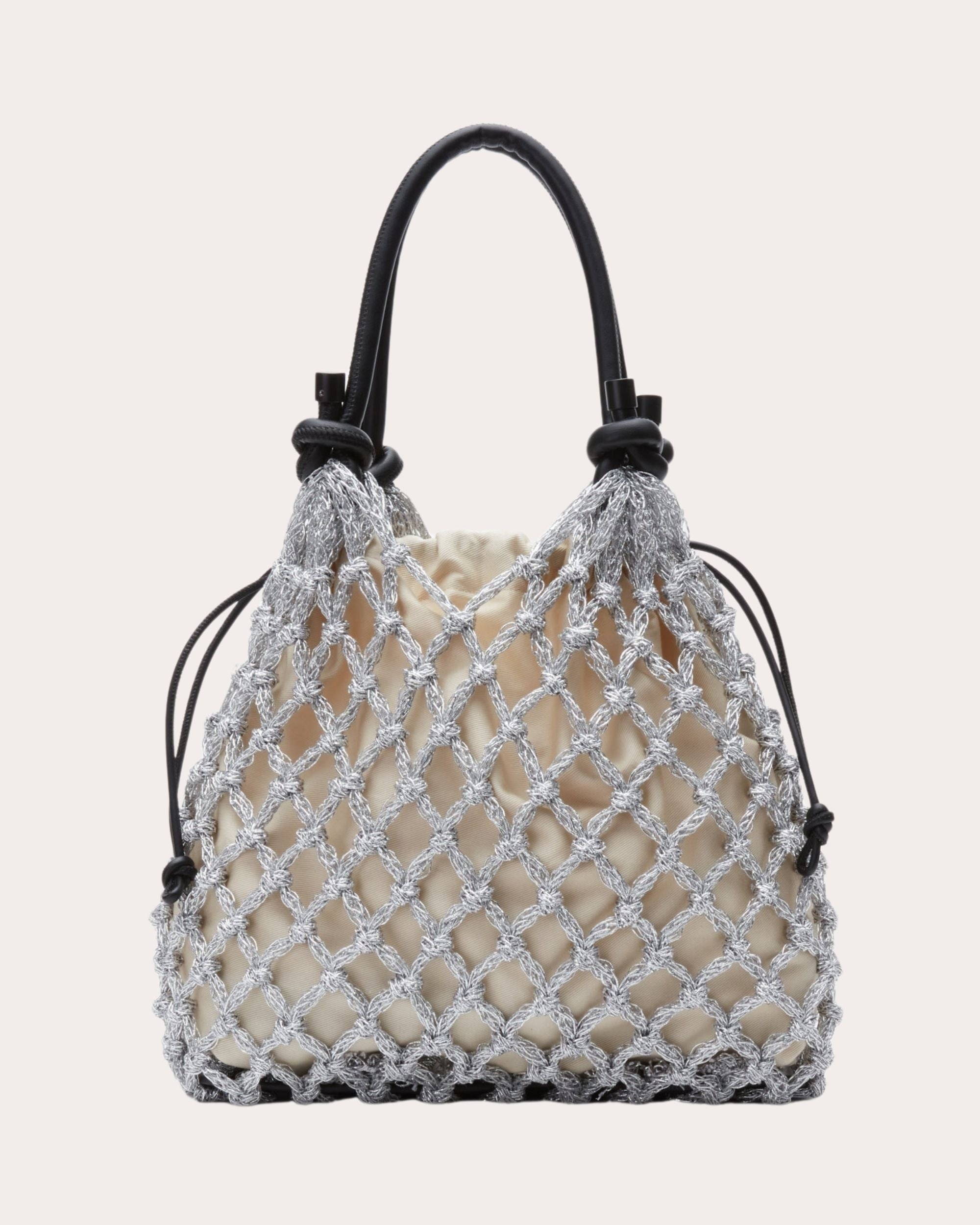 Mini Metallic Macramé Tote - 4