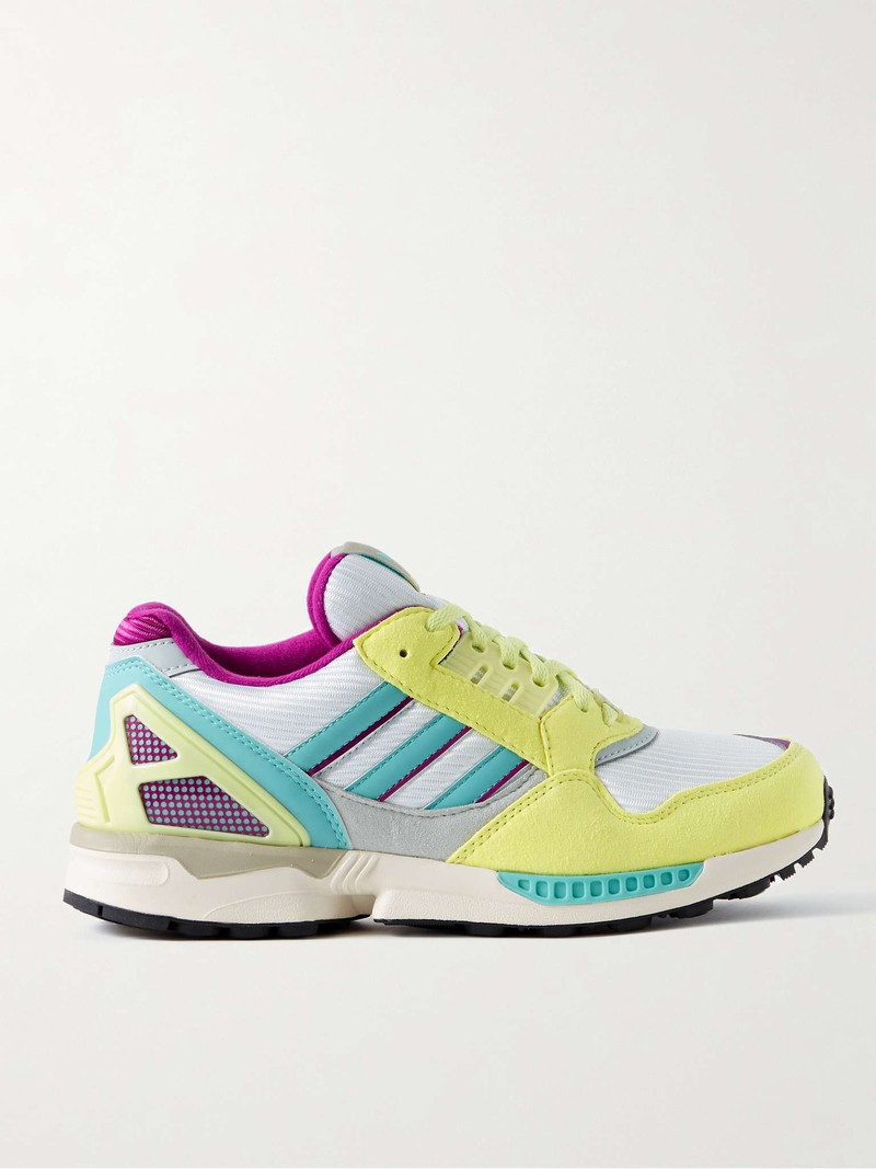 ZX9000 Leather-Trimmed Suede and Mesh Sneakers - 1