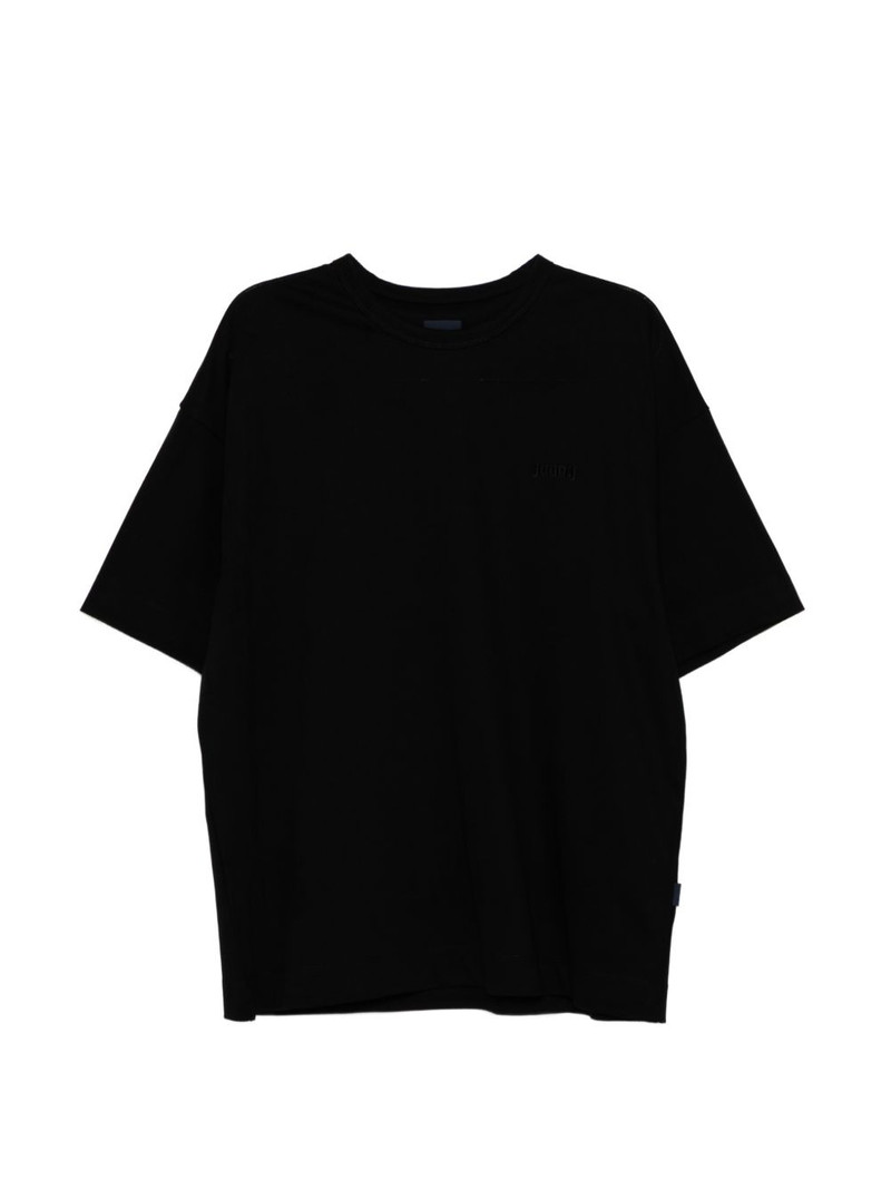 logo-embroidered dropped-shoulder T-shirt 1