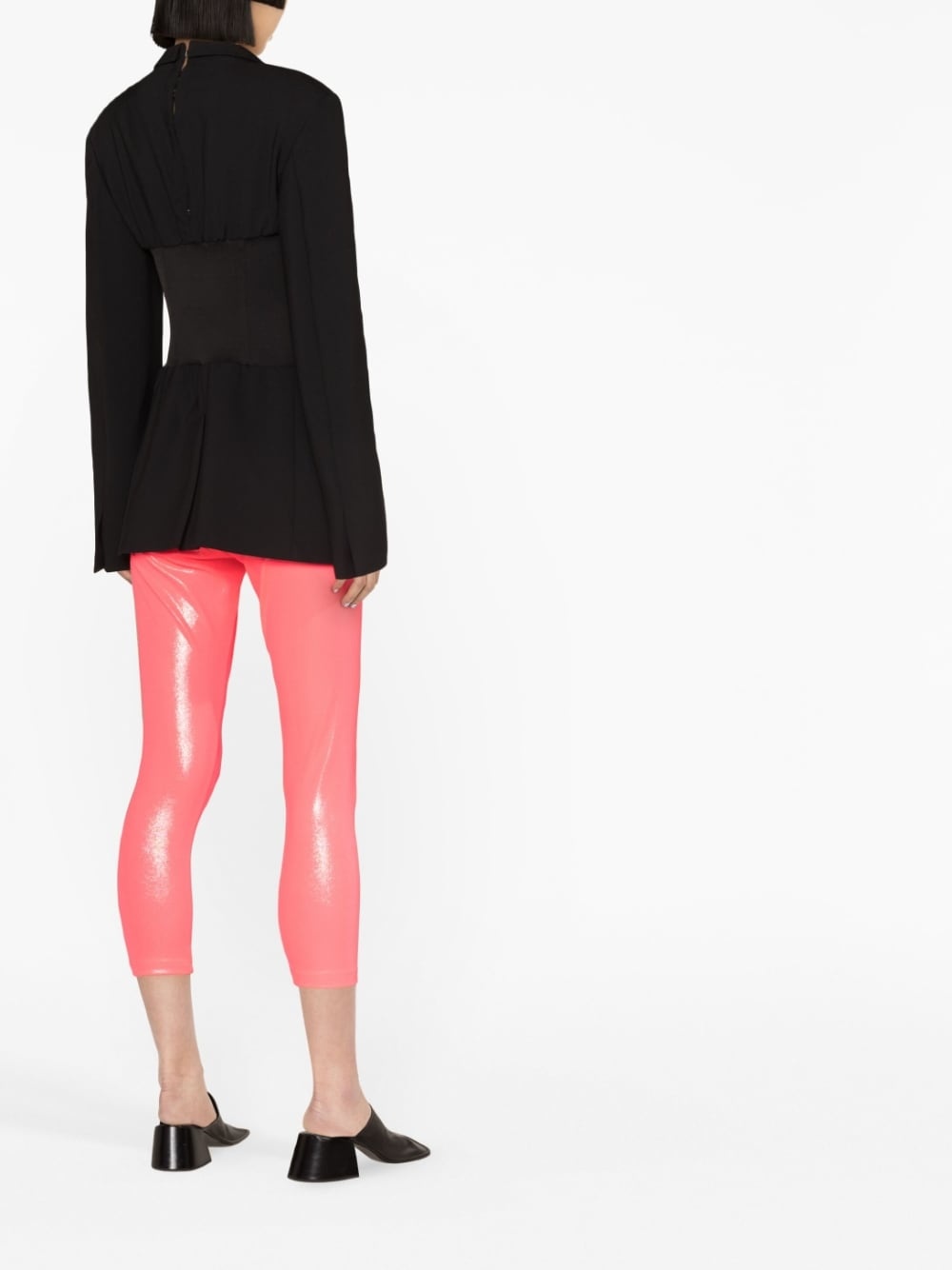 high-shine cropped leggings - 4