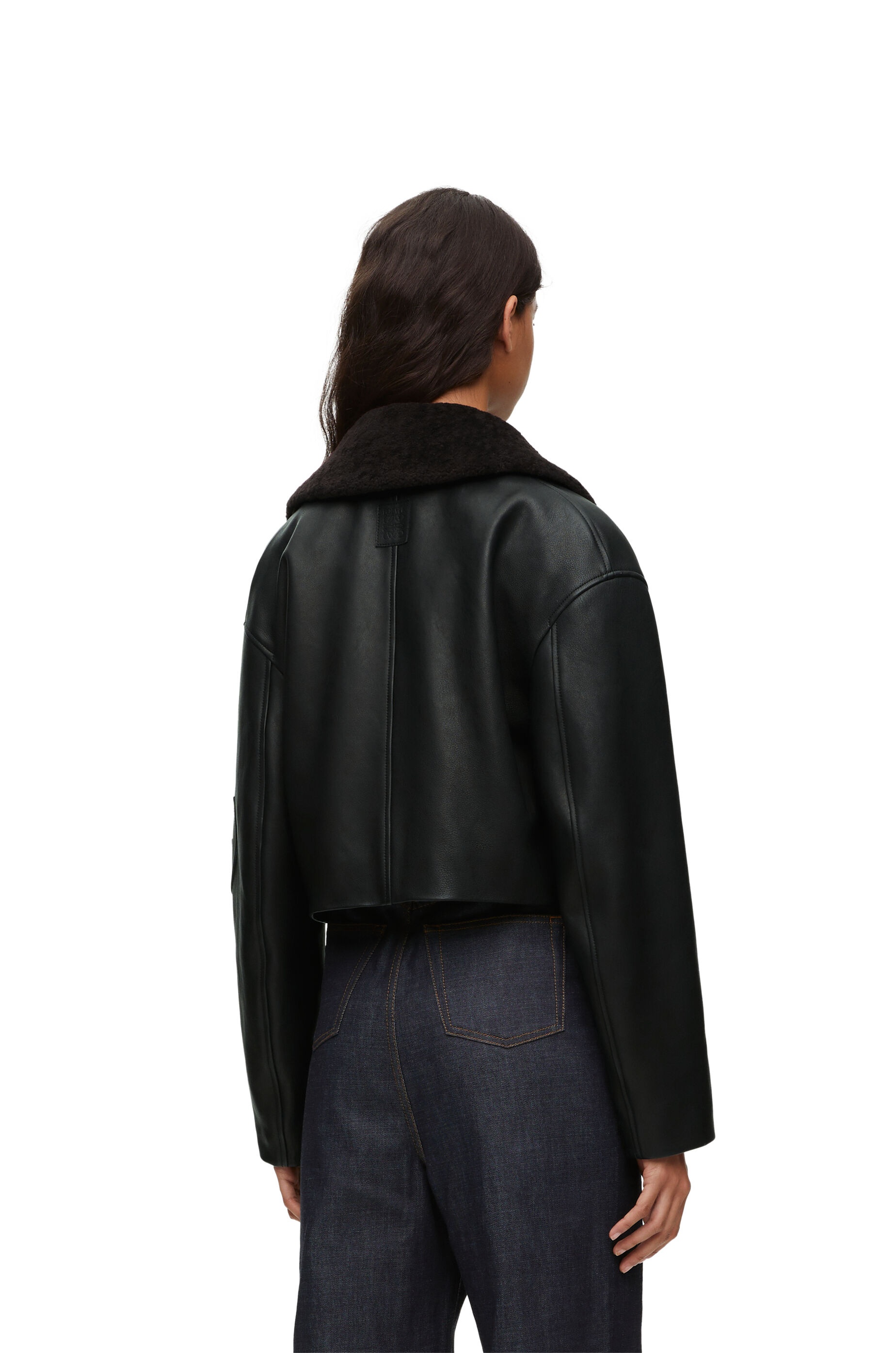 Cropped jacket in nappa lambskin - 4