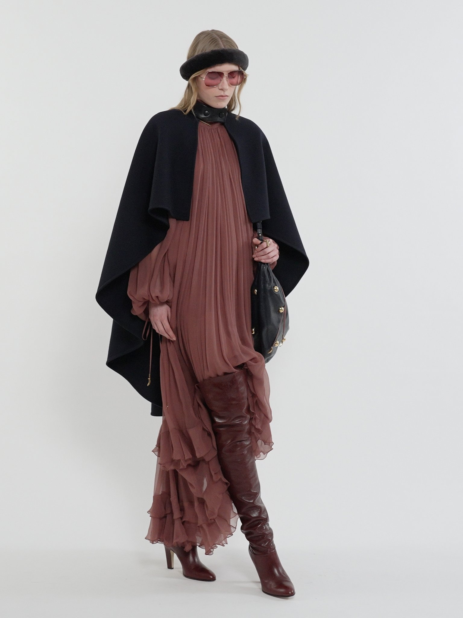 HIGH-LOW CAPE IN DOUBLE-FACE WOOL - 5