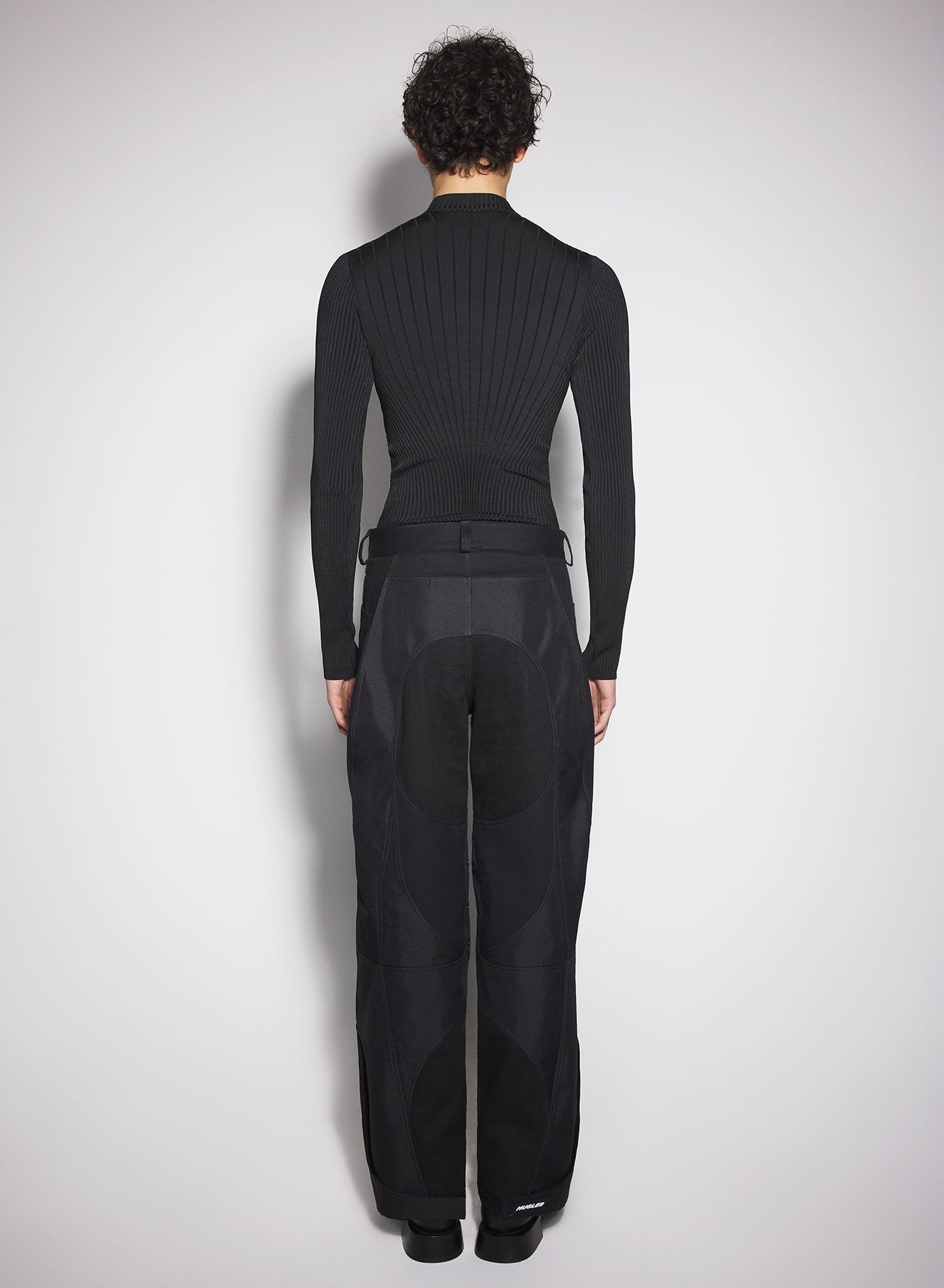 black technical fabric cargo pants - 4