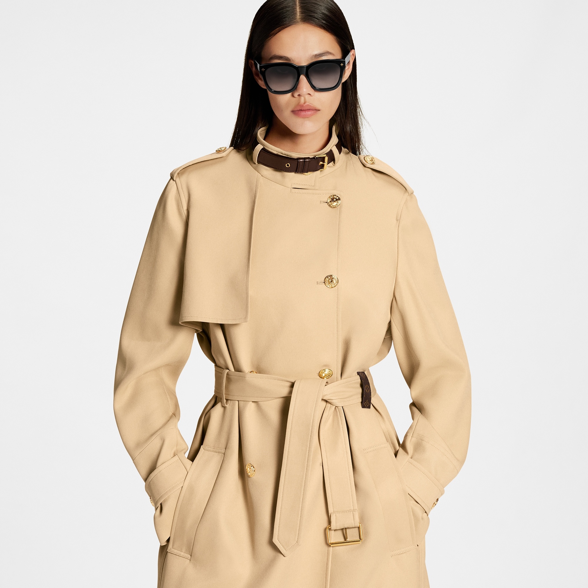 Belt Collar Trench Coat - 5